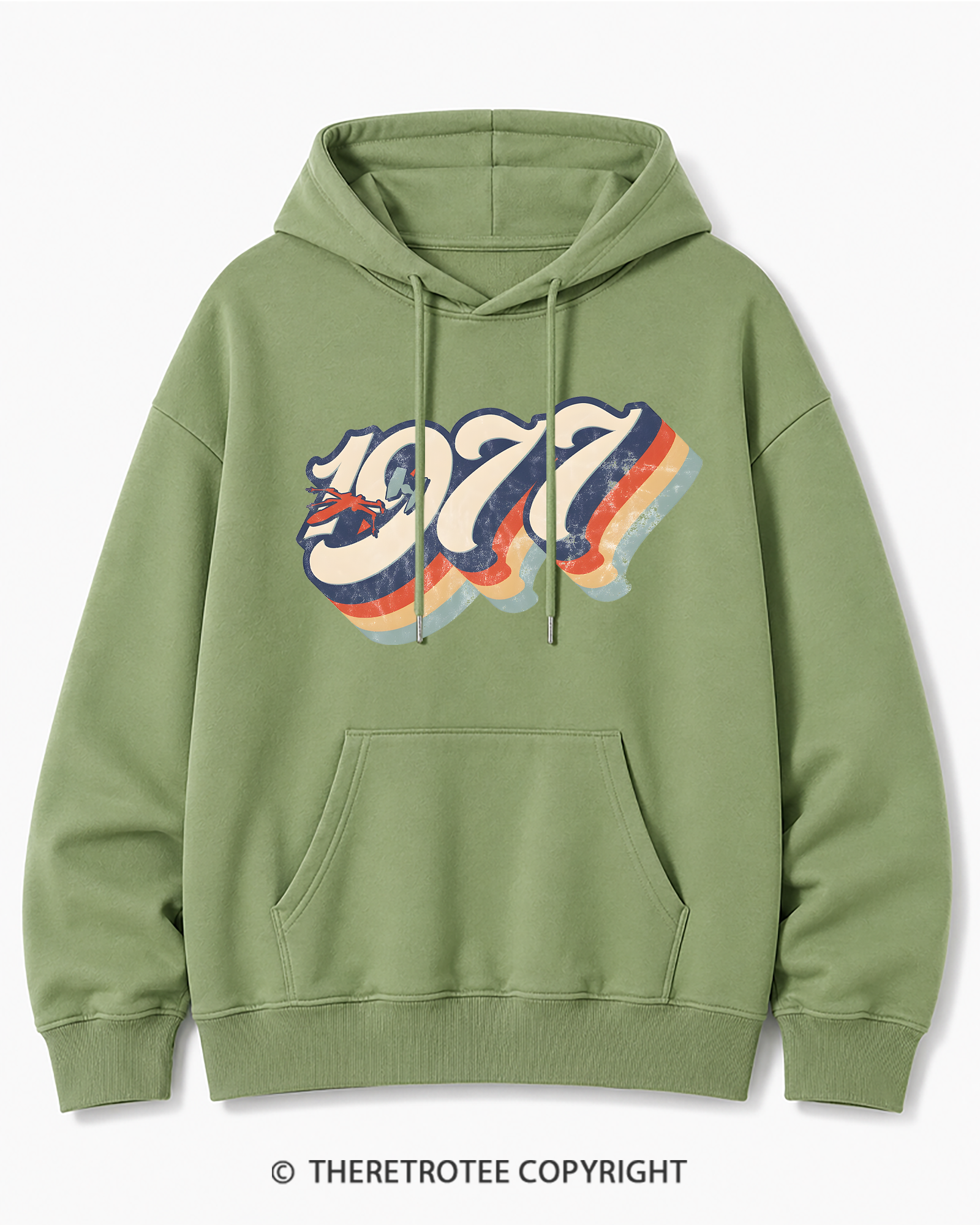 TheRetroTee 1977 Retro Dog Fight Cotton Hoodie