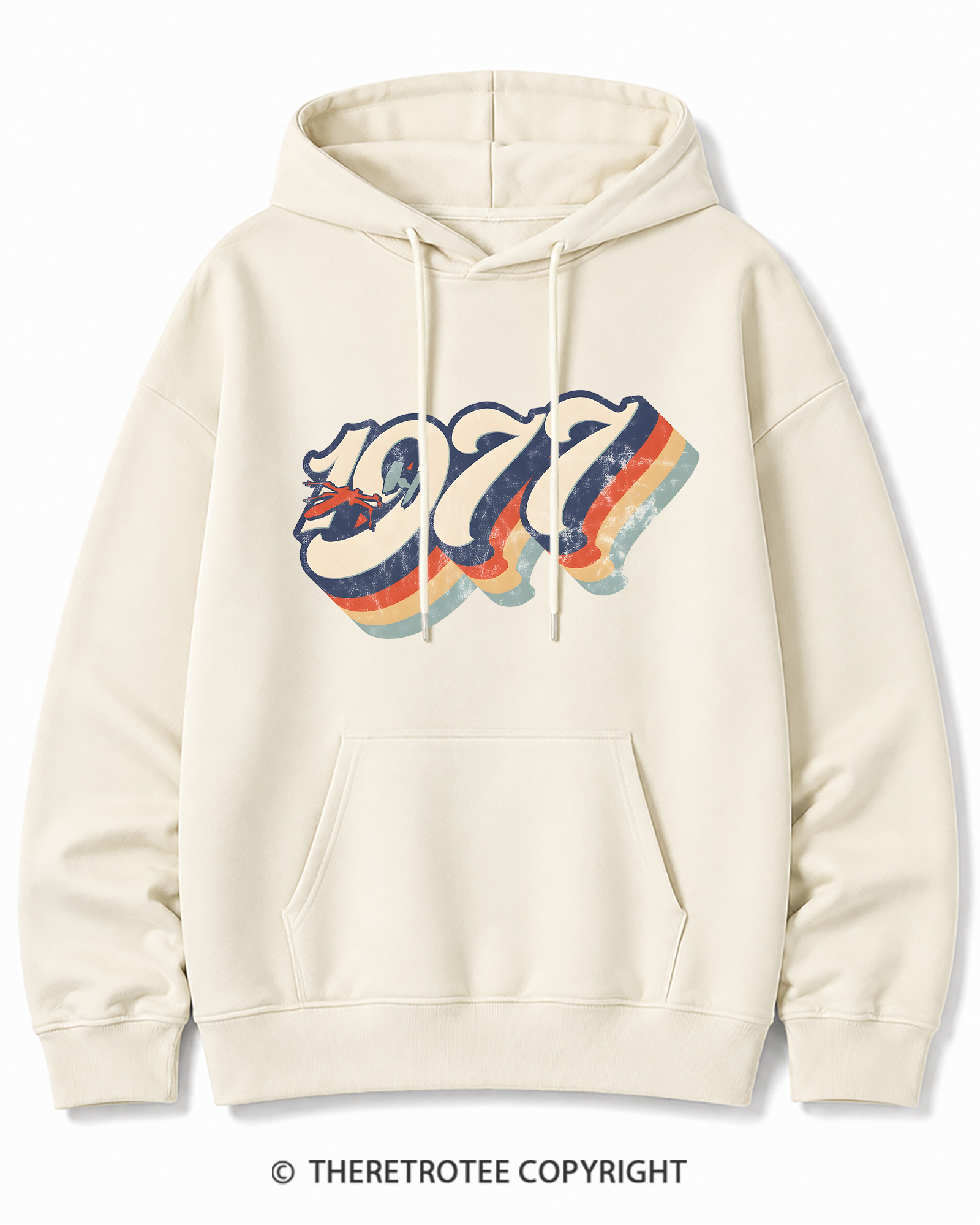 TheRetroTee 1977 Retro Dog Fight Cotton Hoodie
