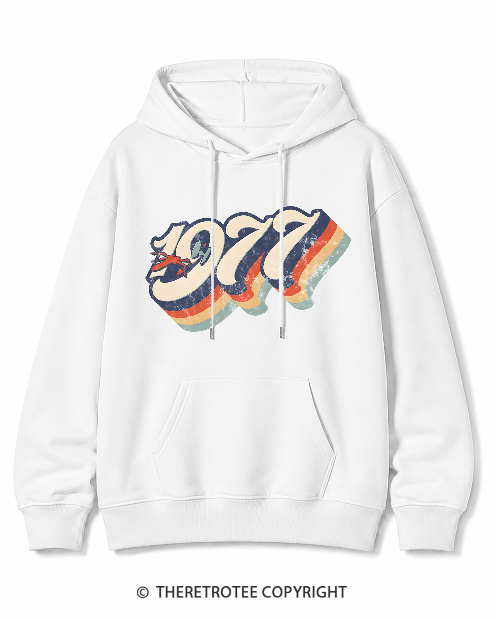 TheRetroTee 1977 Retro Dog Fight Cotton Hoodie