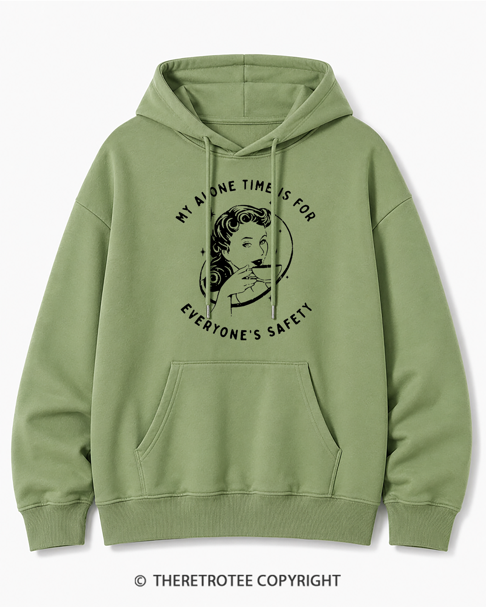 TheRetroTee My Alone Time Is For Everyone's Safety 1950s Cotton Hoodie