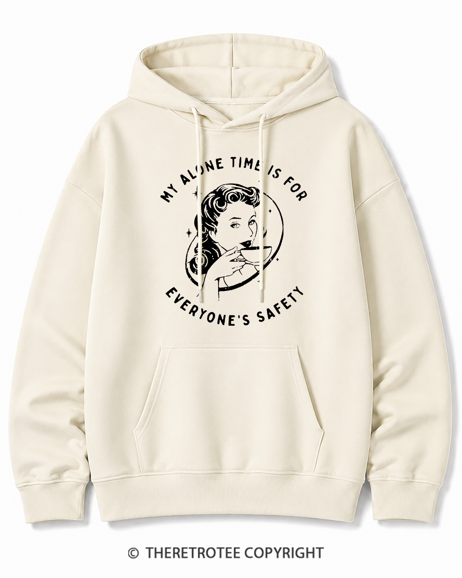 TheRetroTee My Alone Time Is For Everyone's Safety 1950s Cotton Hoodie