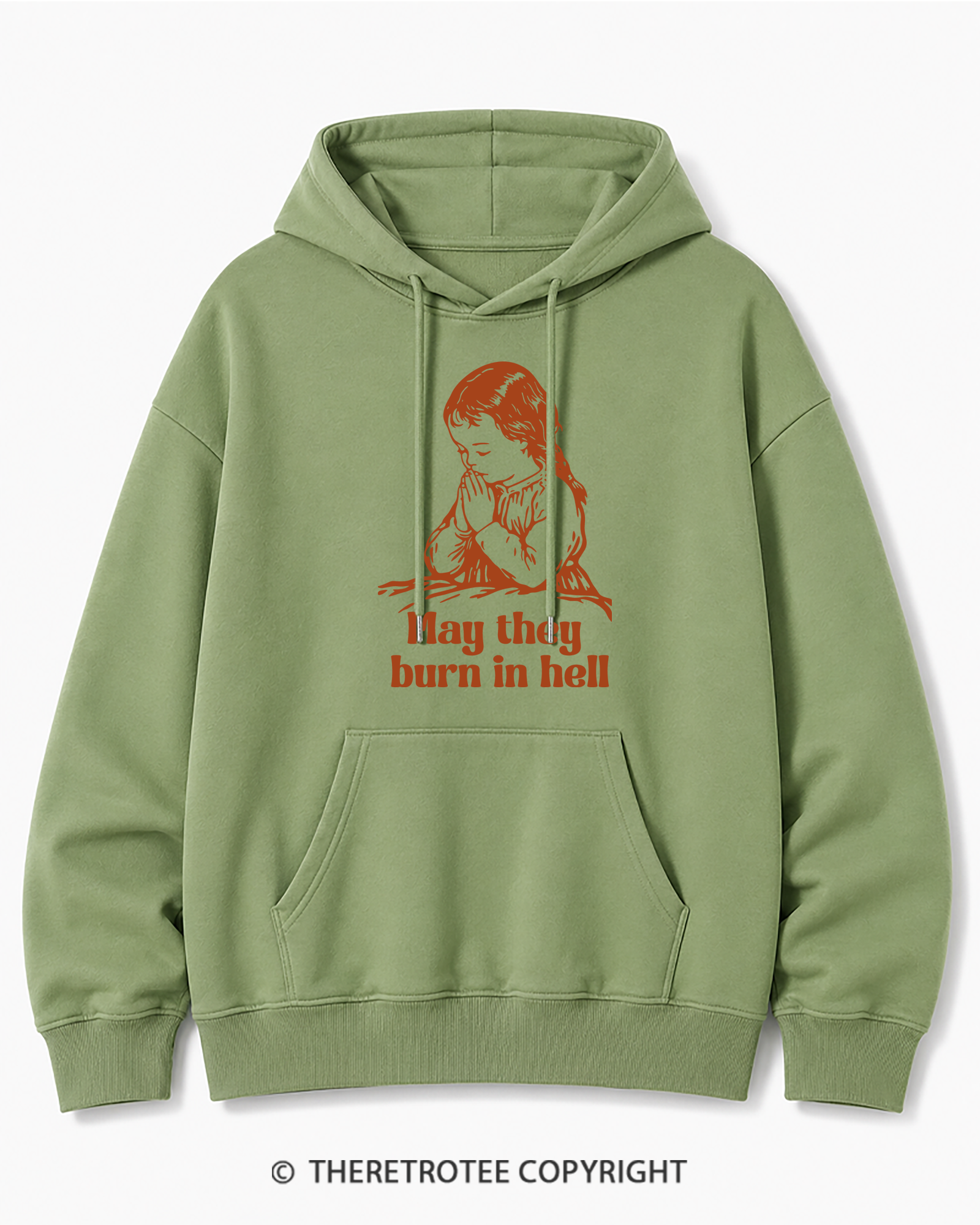 TheRetroTee May They Burn in Hell 1970s Cotton Hoodie