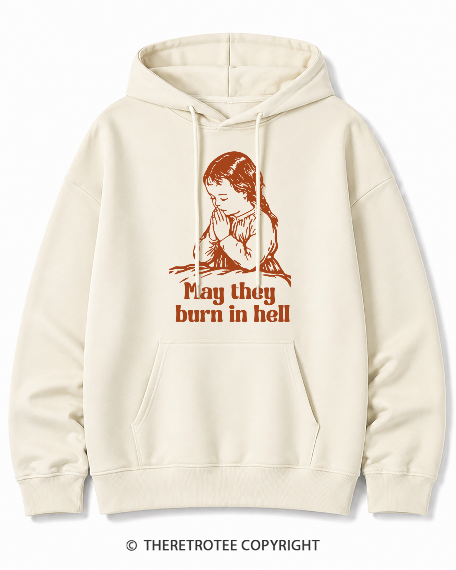 TheRetroTee May They Burn in Hell 1970s Cotton Hoodie