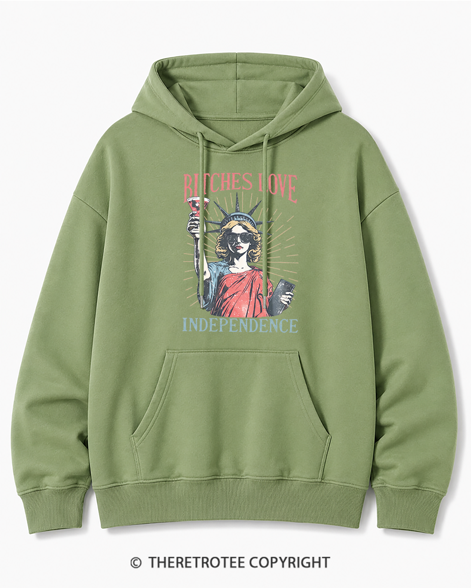 TheRetroTee Love Independence 1776 Cotton Hoodie