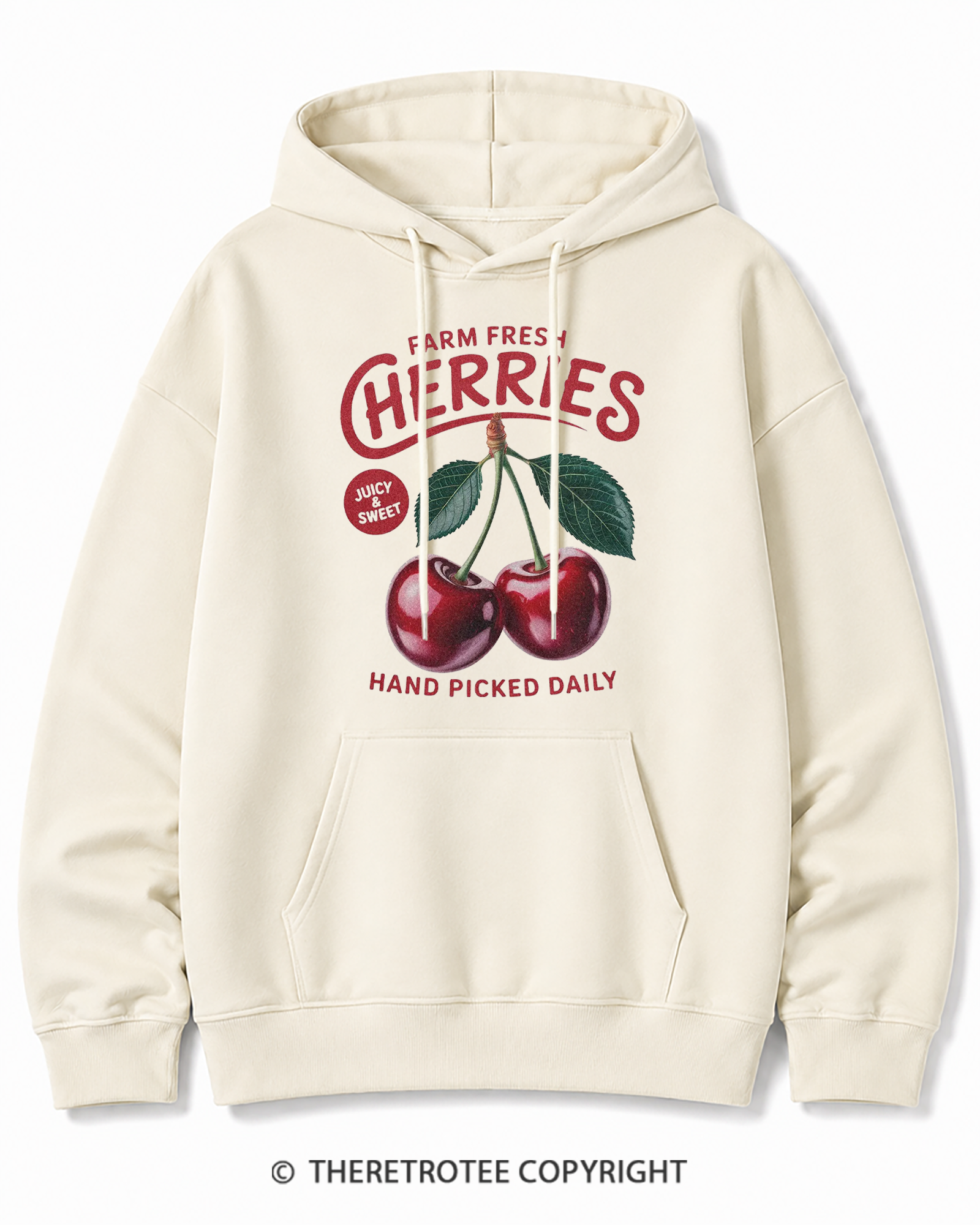 TheRetroTee Cherry Cottagecore 1960s Cotton Hoodie
