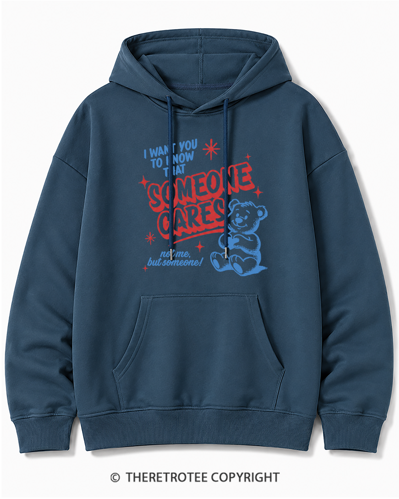 TheRetroTee Someone Cares 1950s Cotton Hoodie