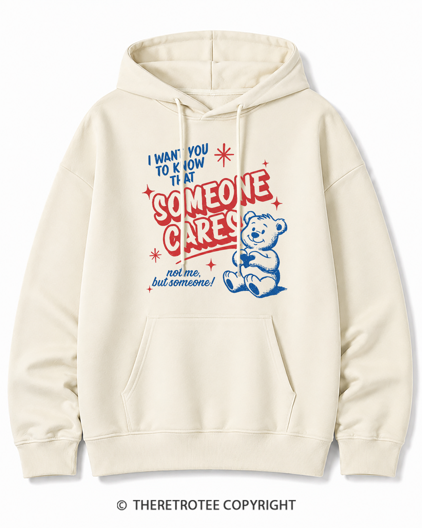 TheRetroTee Someone Cares 1950s Cotton Hoodie