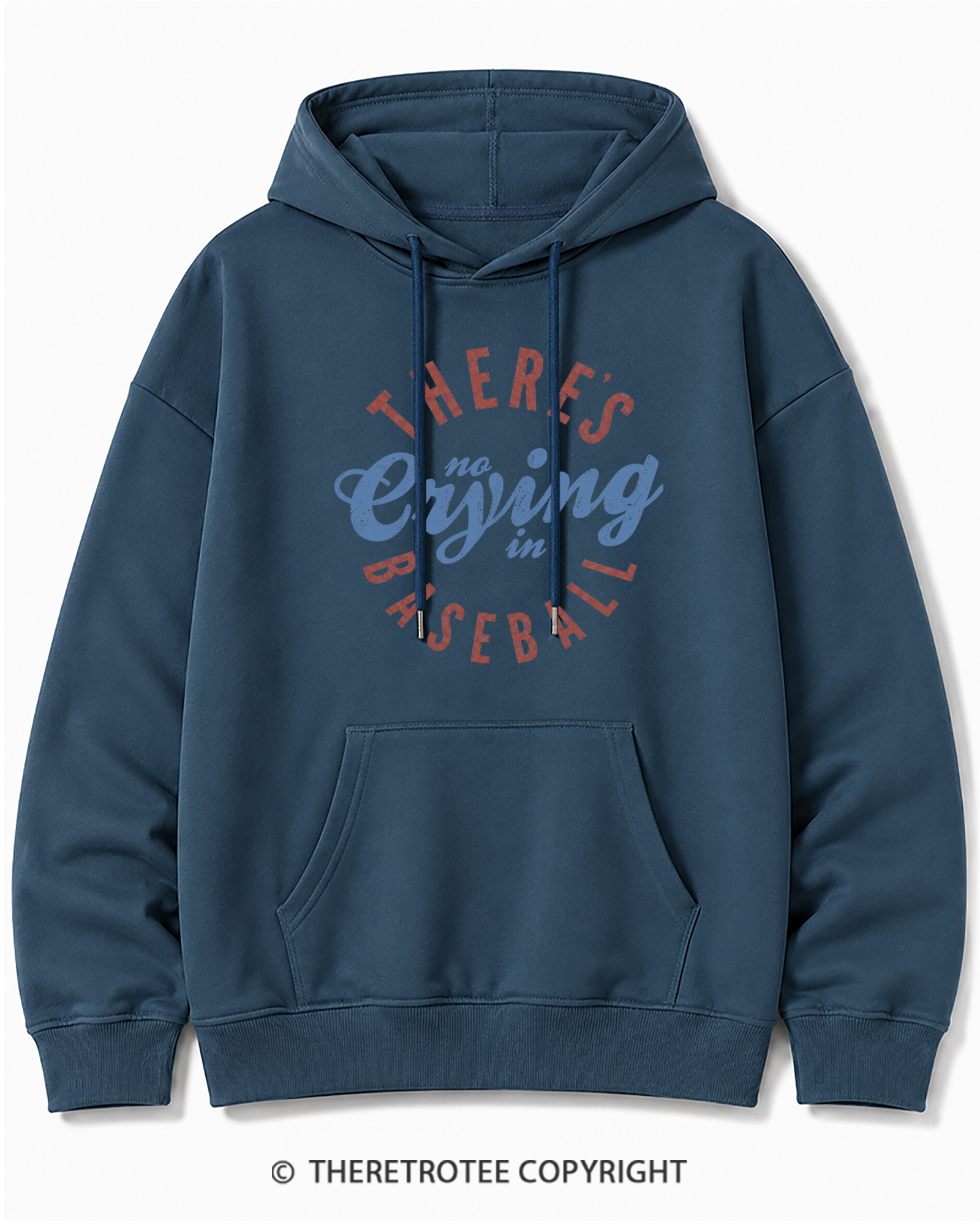 TheRetroTee There’s No Crying In Baseball 1980s Cotton Hoodie