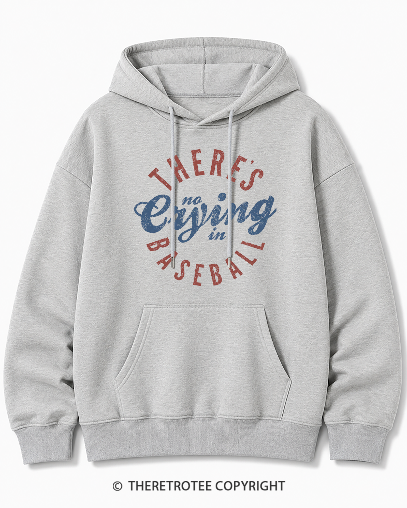 TheRetroTee There’s No Crying In Baseball 1980s Cotton Hoodie