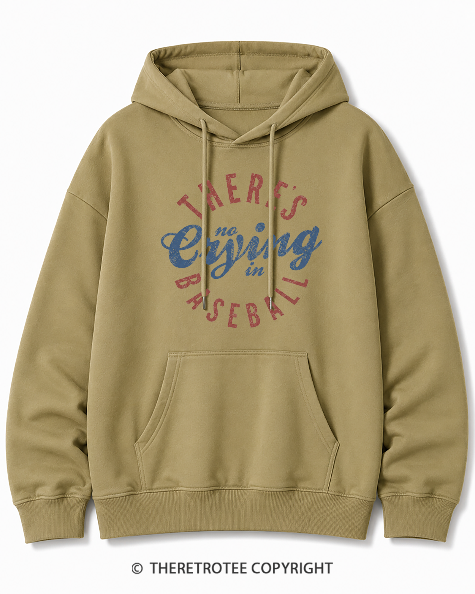TheRetroTee There’s No Crying In Baseball 1980s Cotton Hoodie
