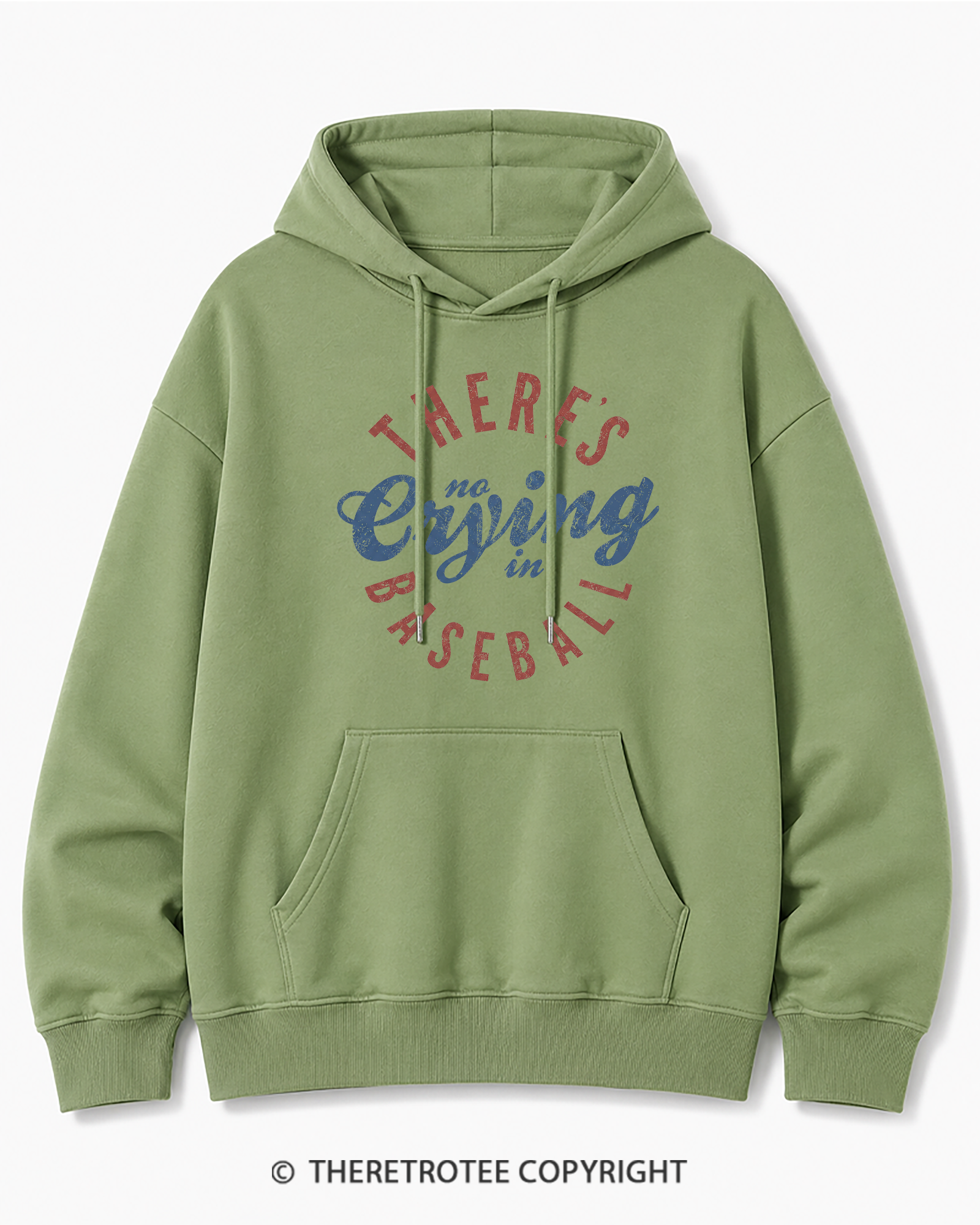 TheRetroTee There’s No Crying In Baseball 1980s Cotton Hoodie