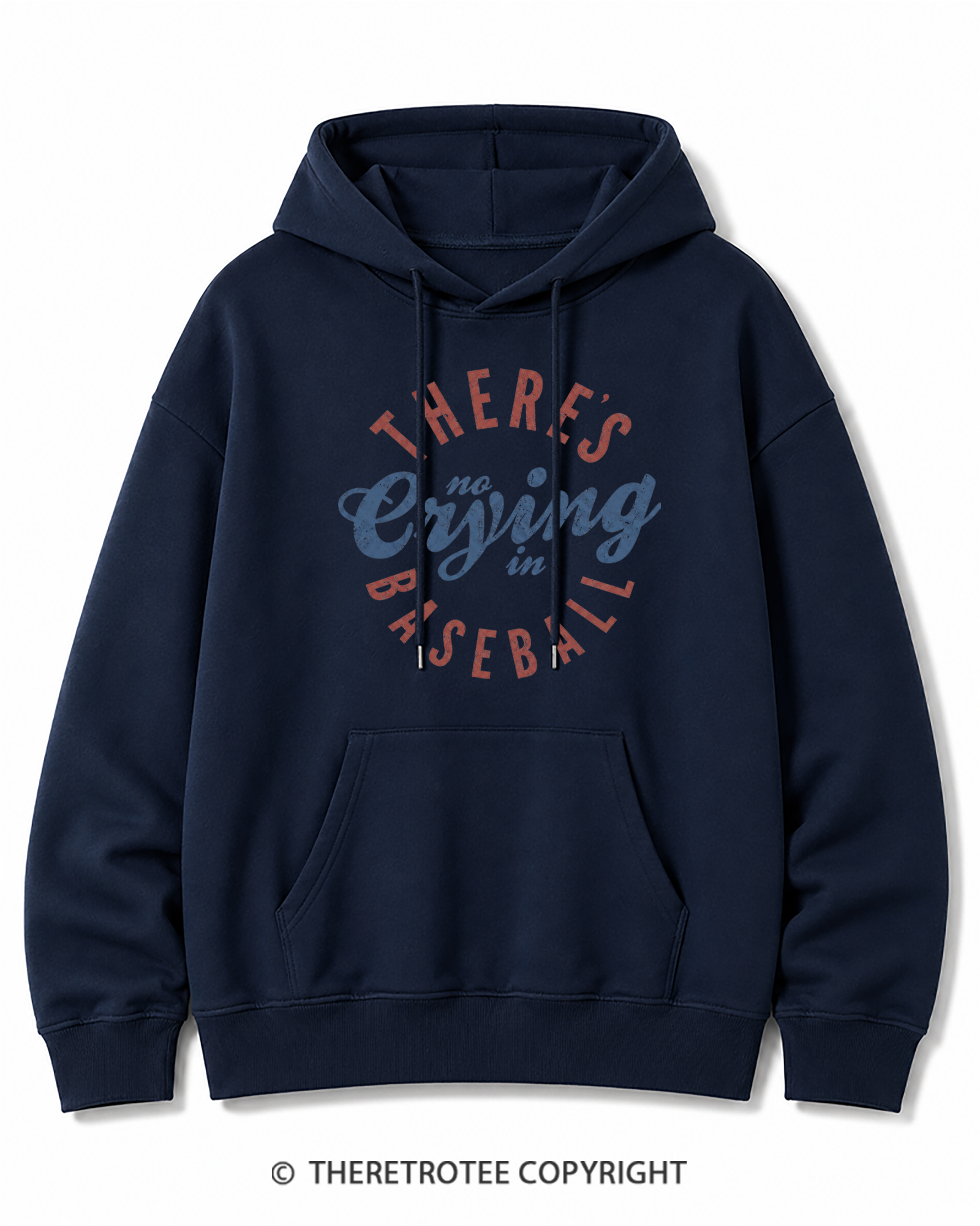 TheRetroTee There’s No Crying In Baseball 1980s Cotton Hoodie