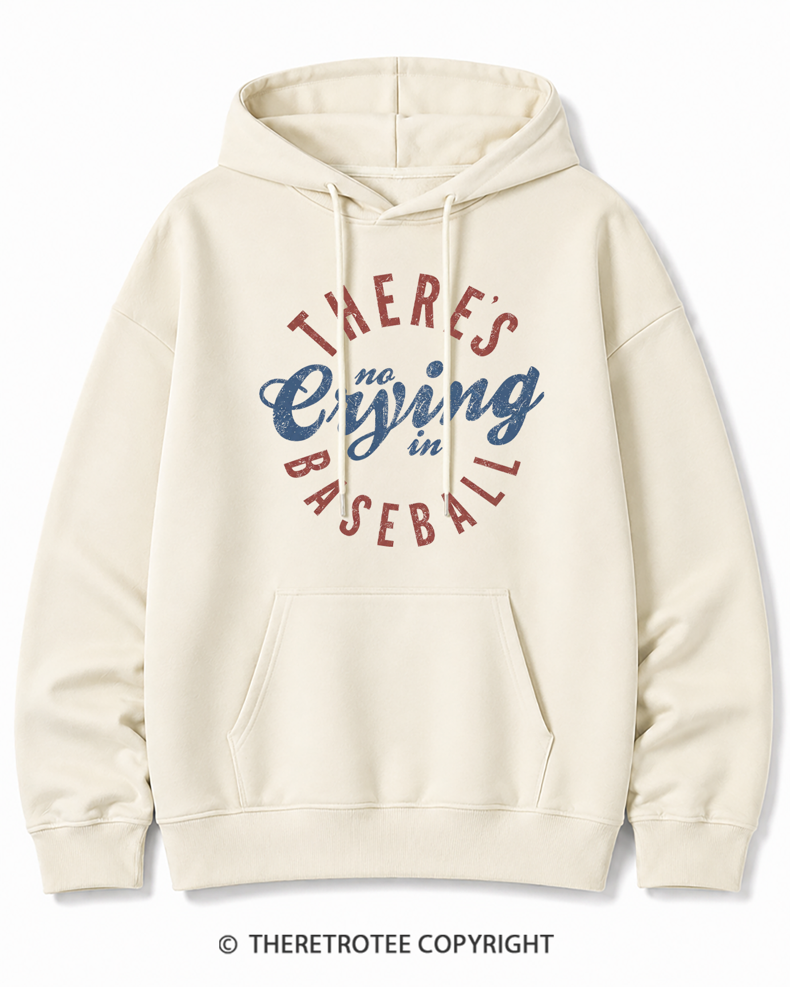TheRetroTee There’s No Crying In Baseball 1980s Cotton Hoodie