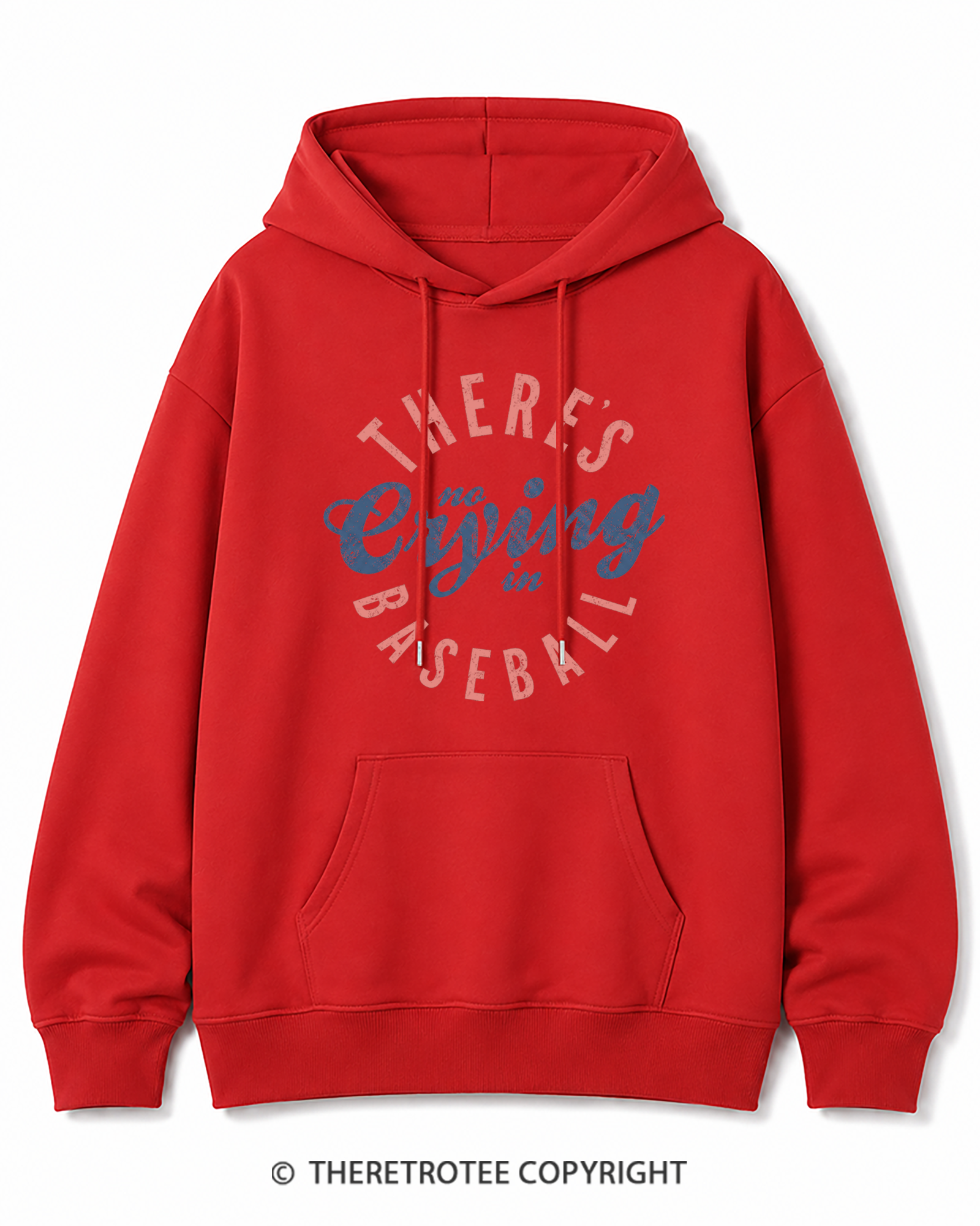 TheRetroTee There’s No Crying In Baseball 1980s Cotton Hoodie