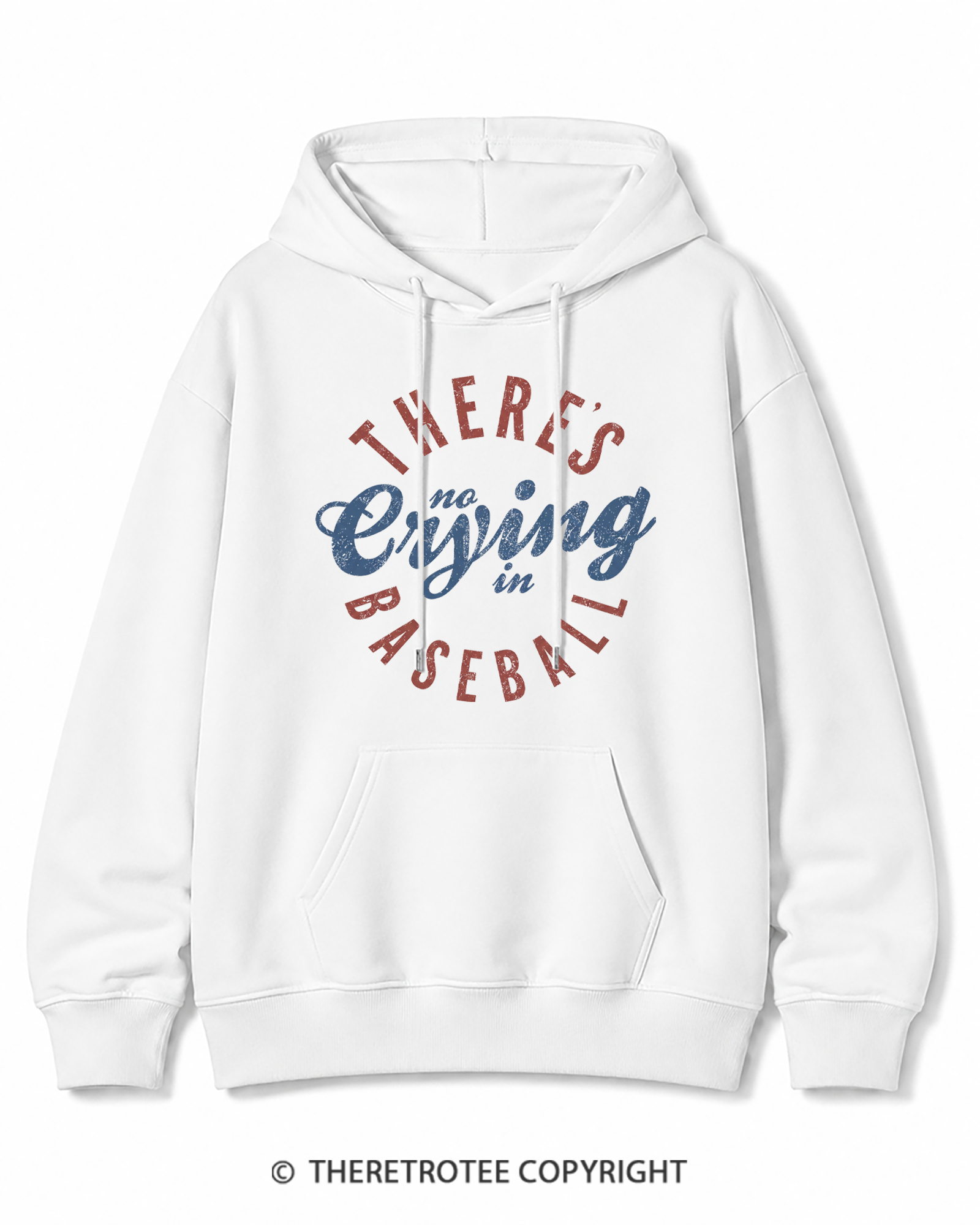 TheRetroTee There’s No Crying In Baseball 1980s Cotton Hoodie