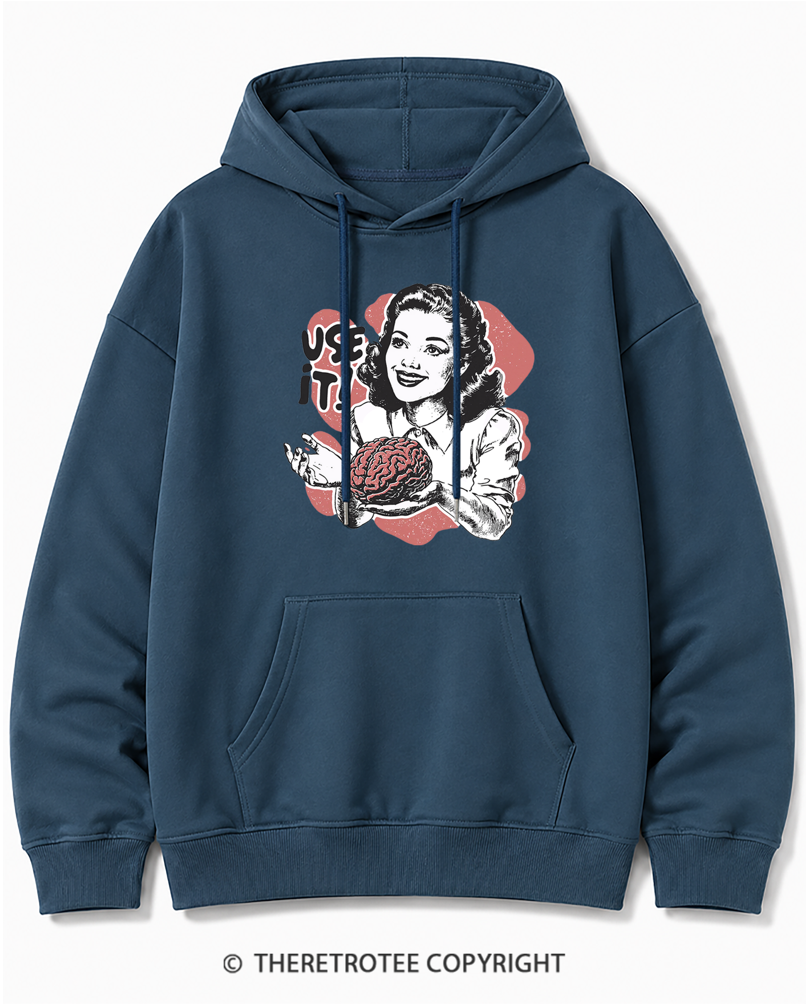 TheRetroTee Use Your Brain Sarcastic Vintage Cotton Hoodie