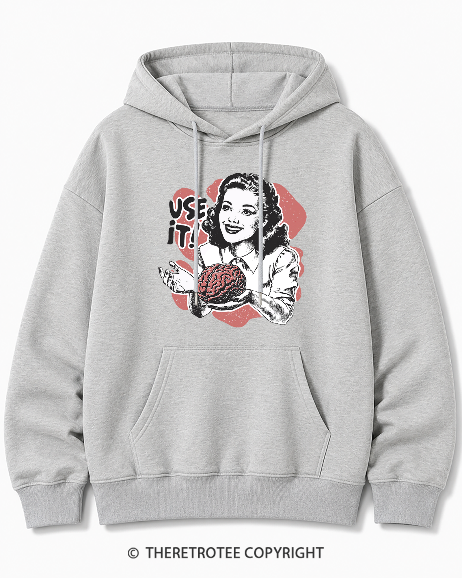 TheRetroTee Use Your Brain Sarcastic Vintage Cotton Hoodie
