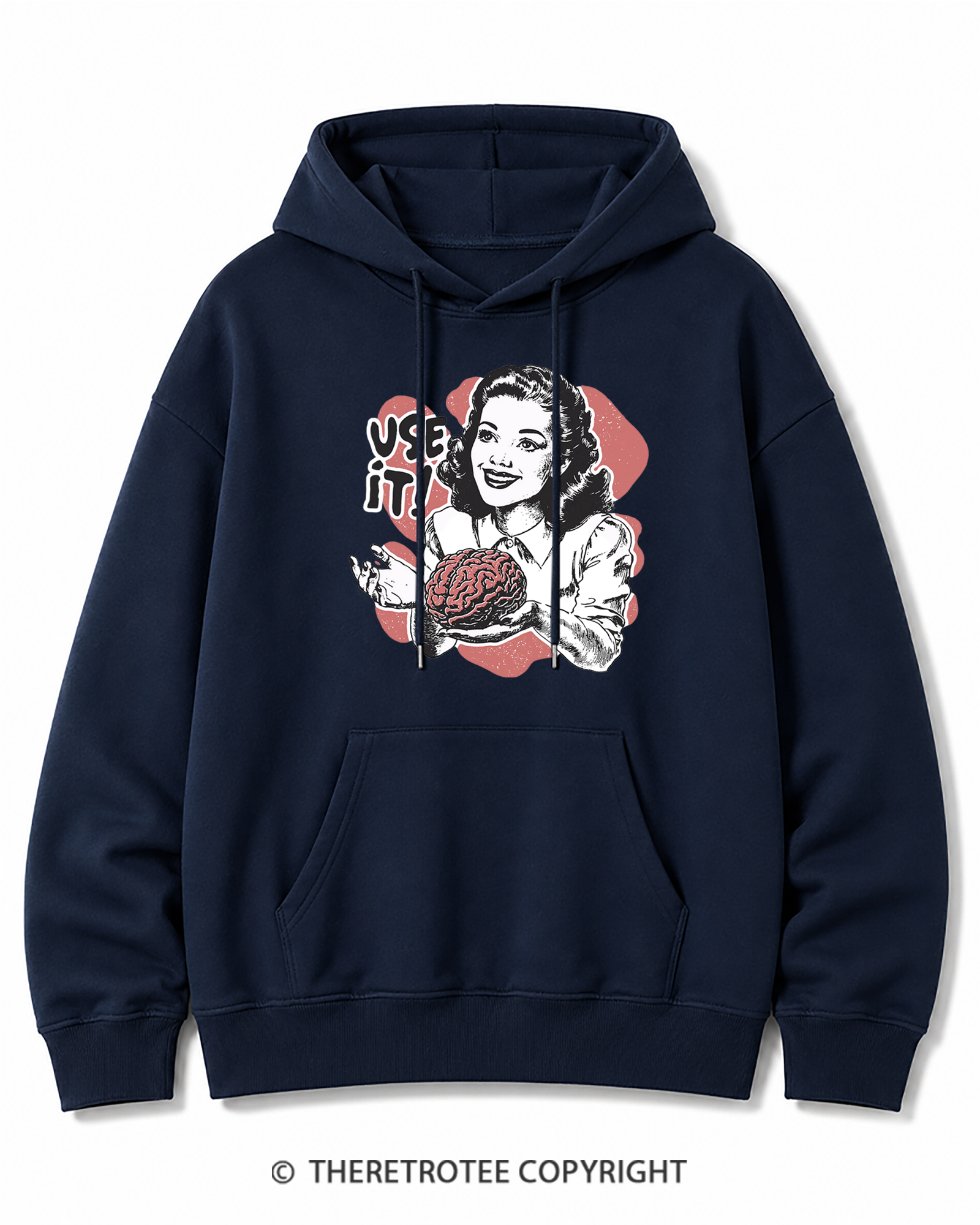 TheRetroTee Use Your Brain Sarcastic Vintage Cotton Hoodie