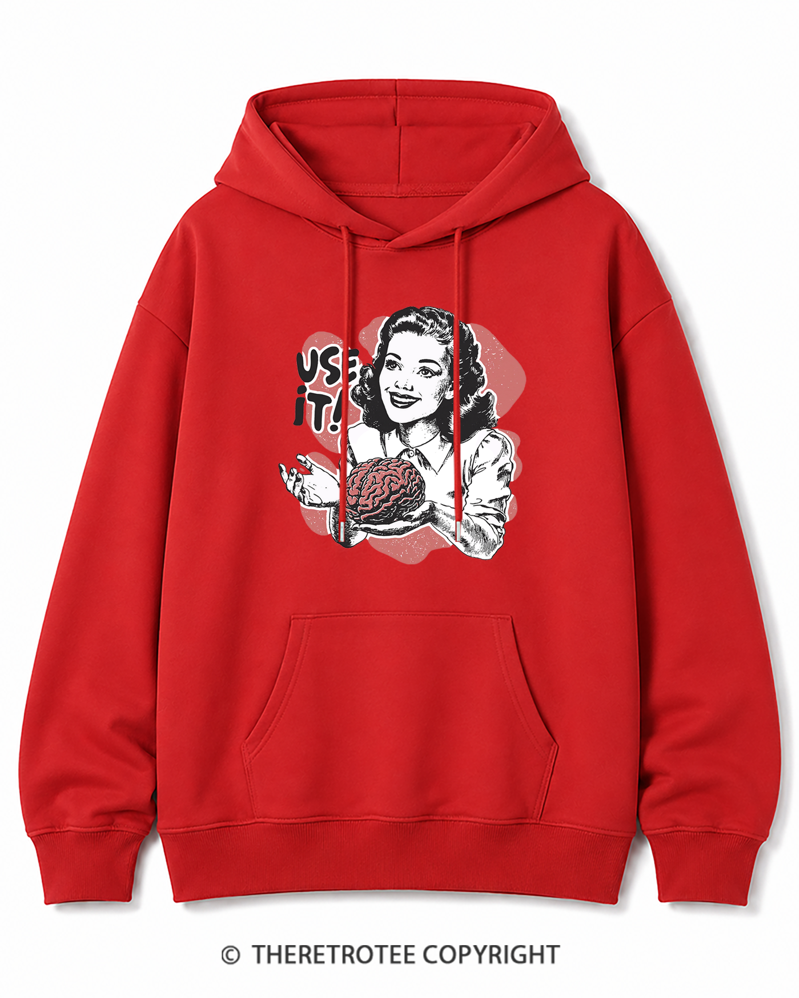 TheRetroTee Use Your Brain Sarcastic Vintage Cotton Hoodie