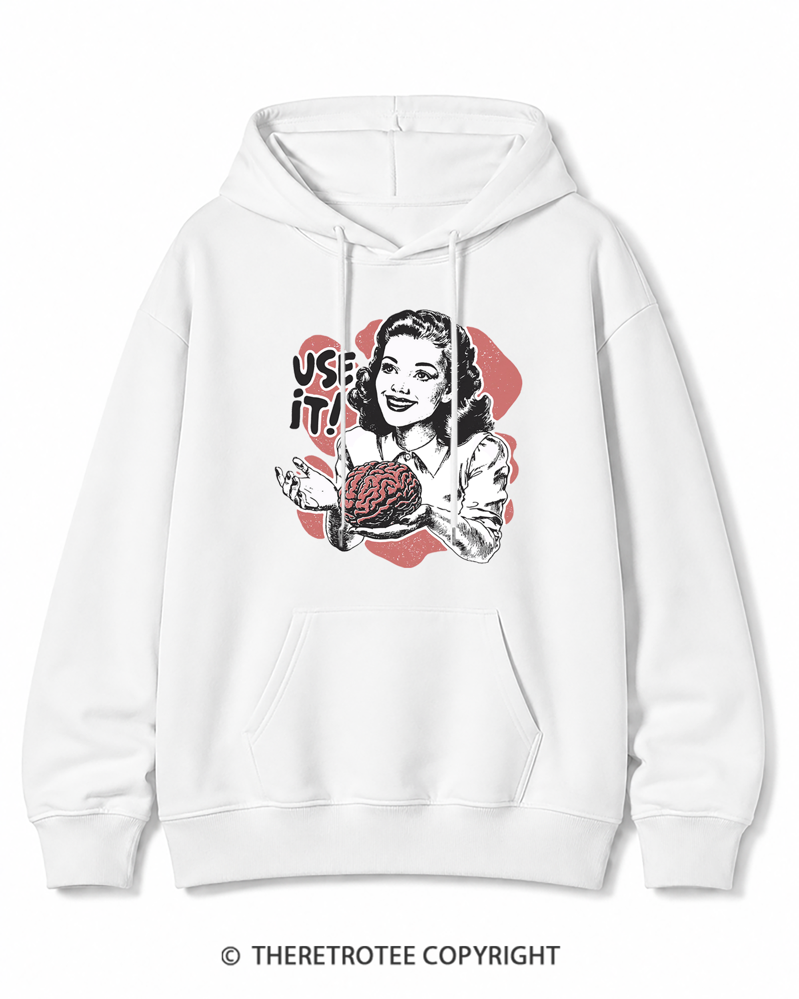 TheRetroTee Use Your Brain Sarcastic Vintage Cotton Hoodie