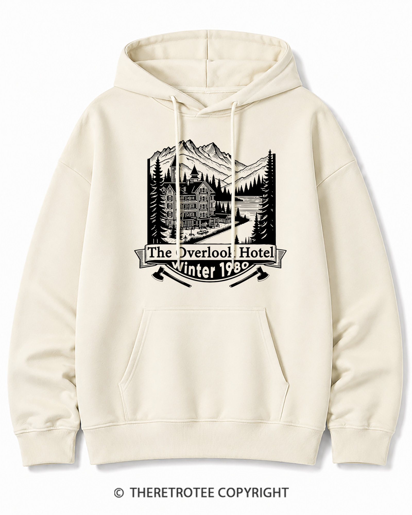 TheRetroTee Overlook Hotel 1980s Cotton Hoodie