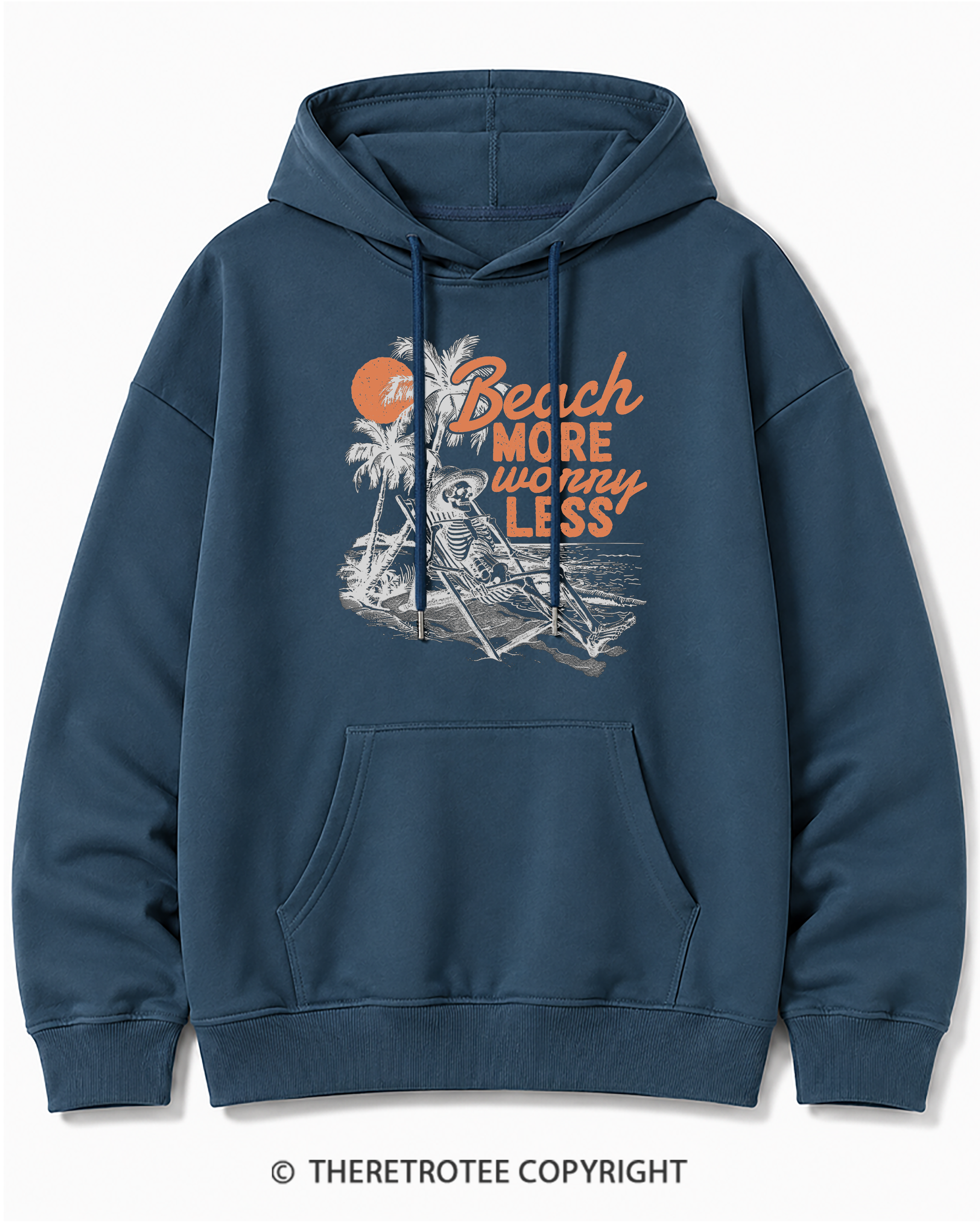 TheRetroTee Beach More Worry Less Cotton Hoodie
