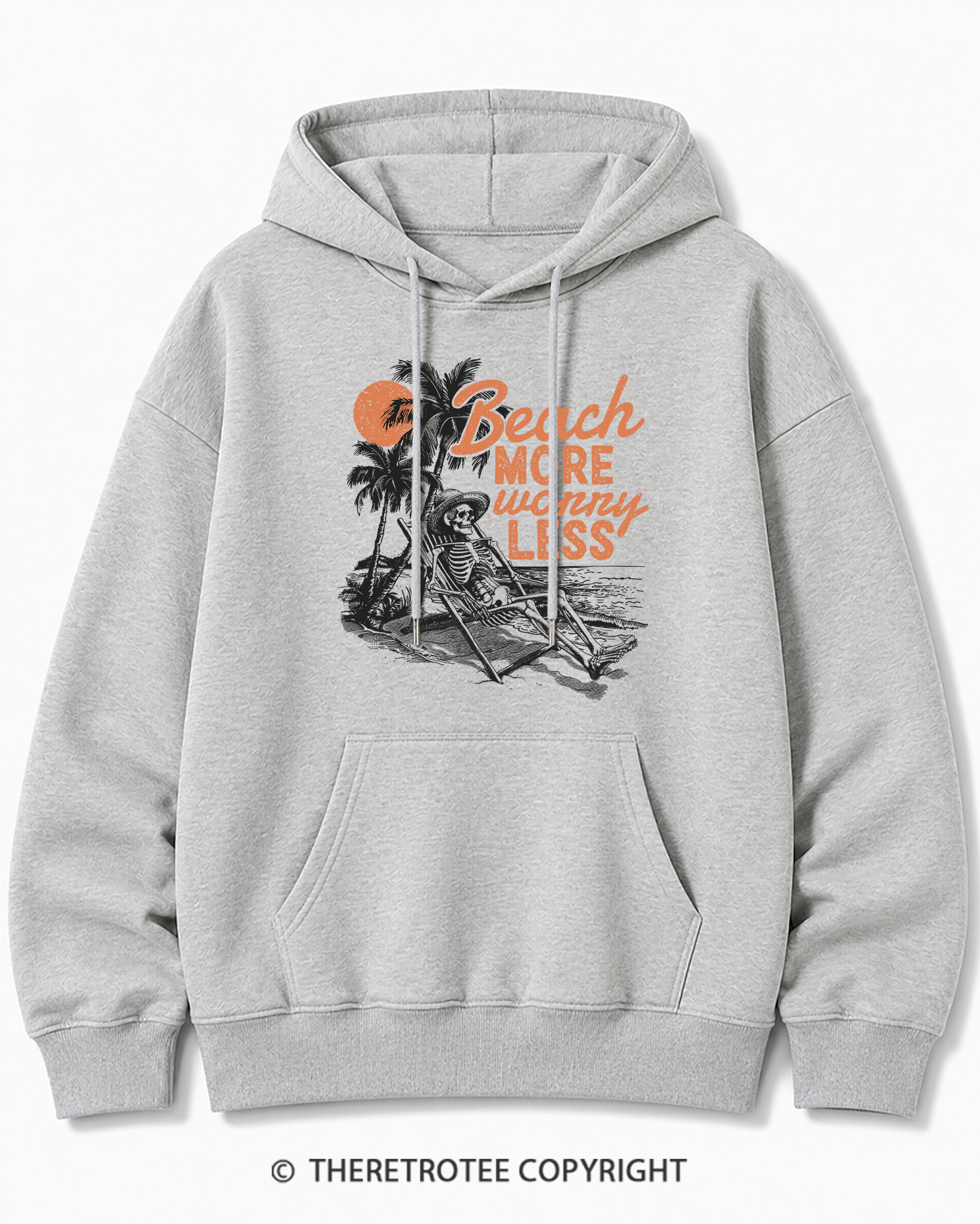 TheRetroTee Beach More Worry Less Cotton Hoodie