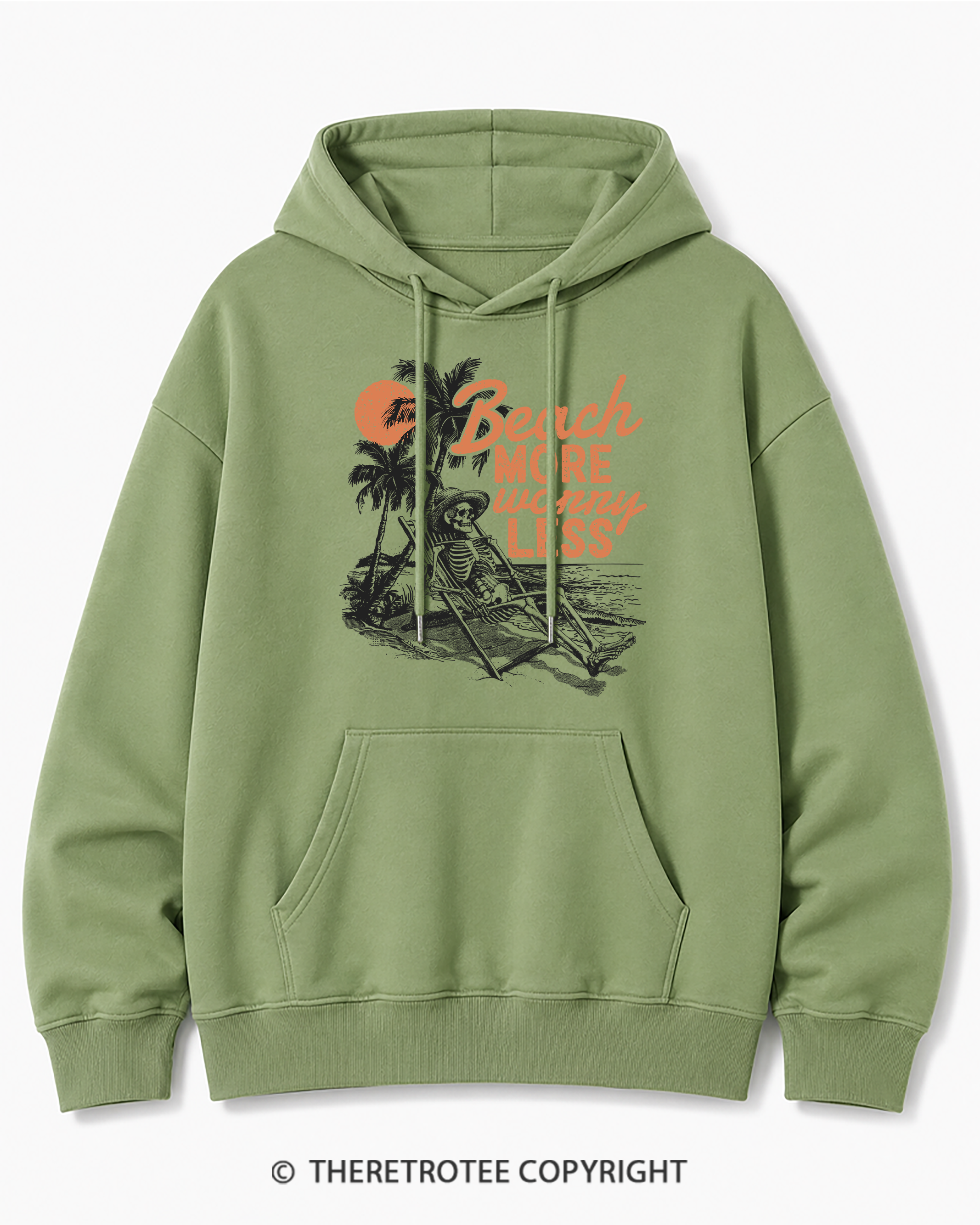 TheRetroTee Beach More Worry Less Cotton Hoodie