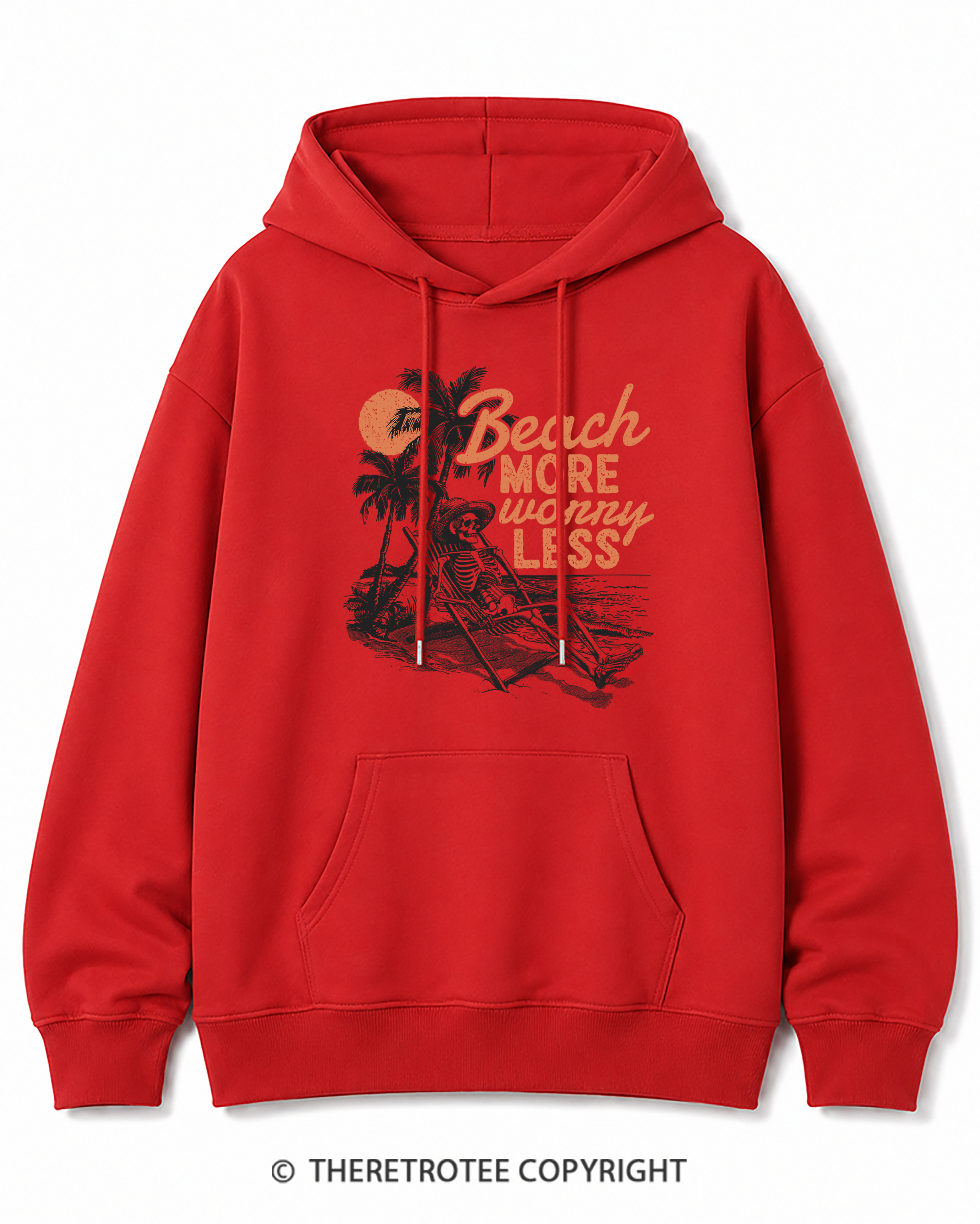 TheRetroTee Beach More Worry Less Cotton Hoodie