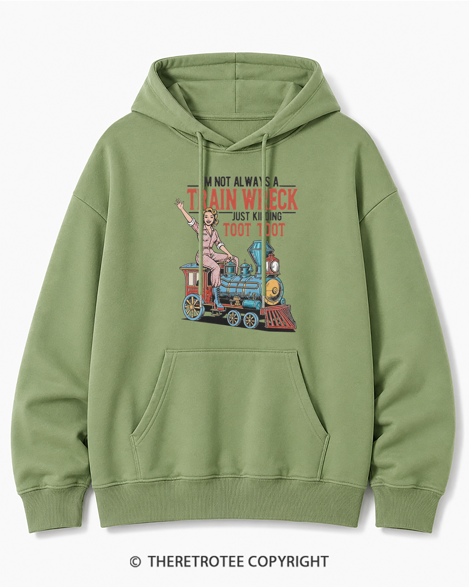 TheRetroTee I'm Not Always A Train Wreck 1950s Cotton Hoodie