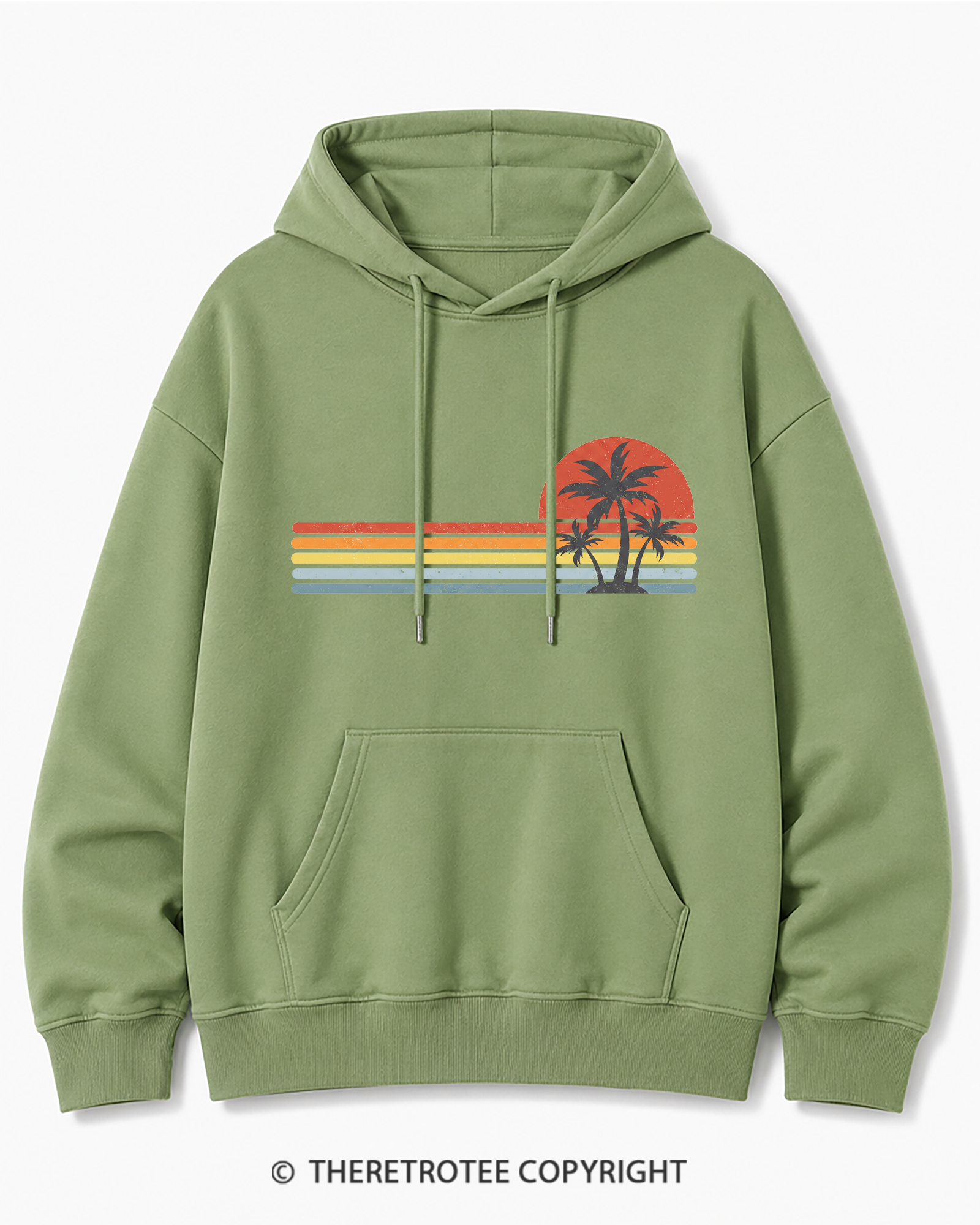 TheRetroTee Tropical Island 1980s Cotton Hoodie