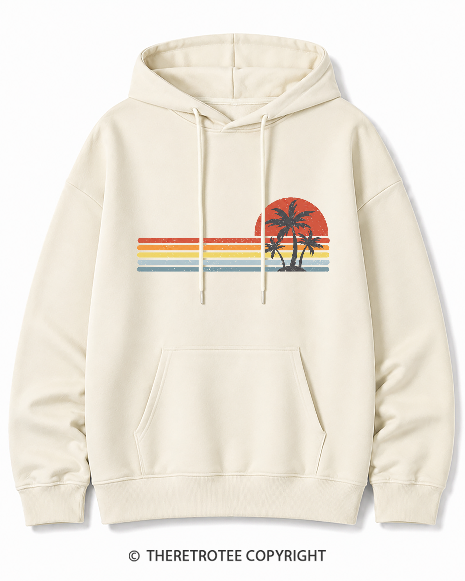 TheRetroTee Tropical Island 1980s Cotton Hoodie