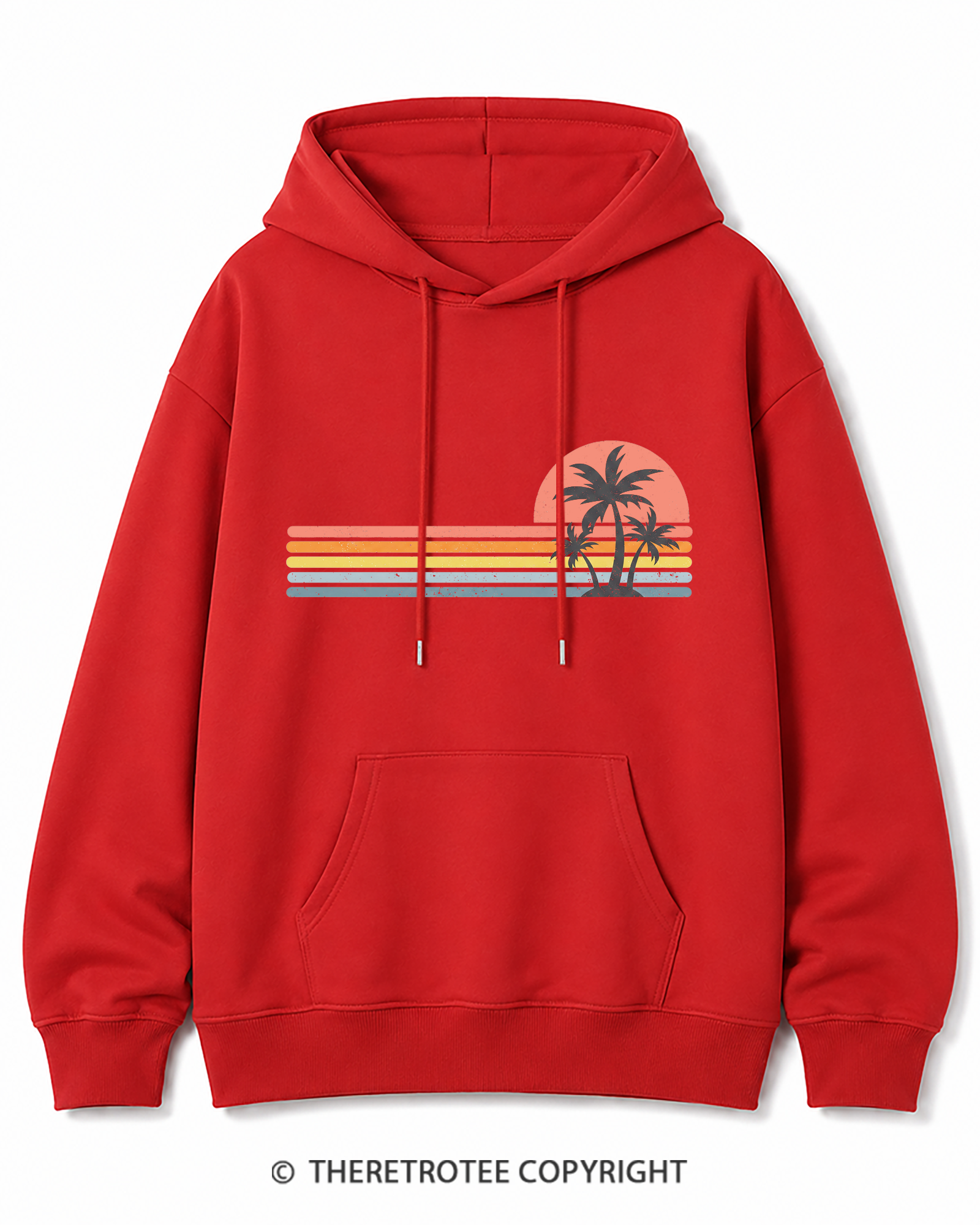 TheRetroTee Tropical Island 1980s Cotton Hoodie