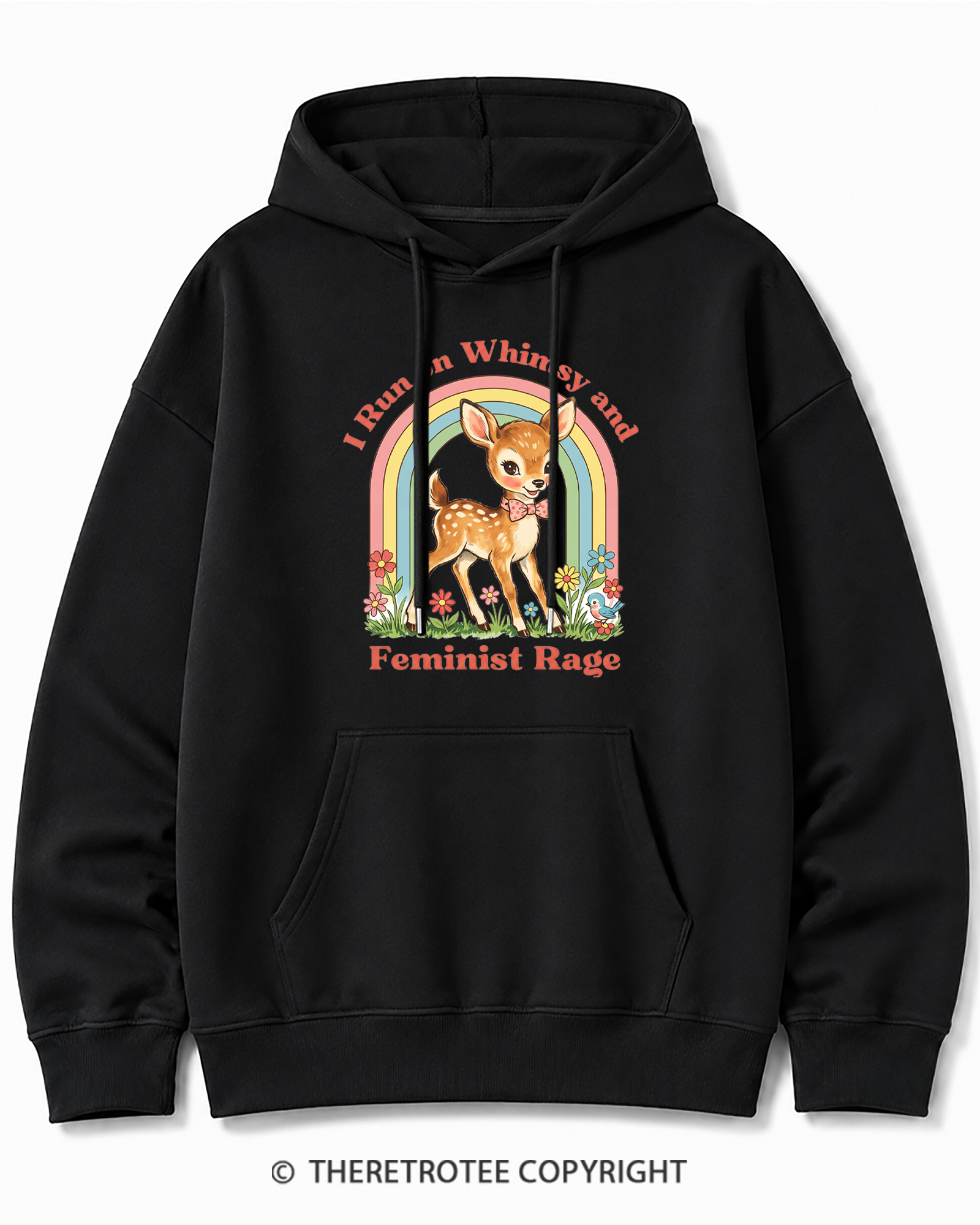 TheRetroTee Whimsy and Feminist Rage 1970s Cotton Hoodie