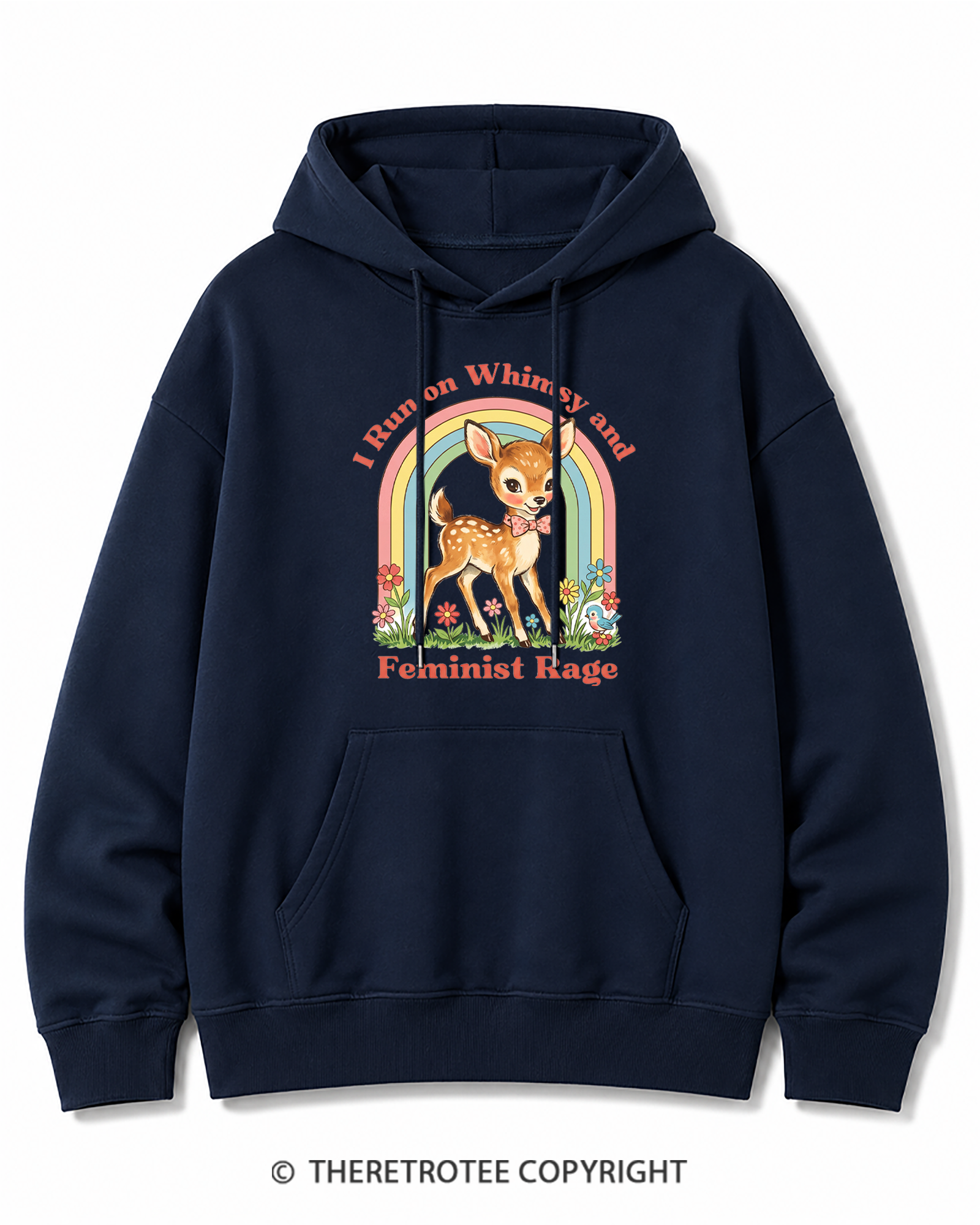 TheRetroTee Whimsy and Feminist Rage 1970s Cotton Hoodie