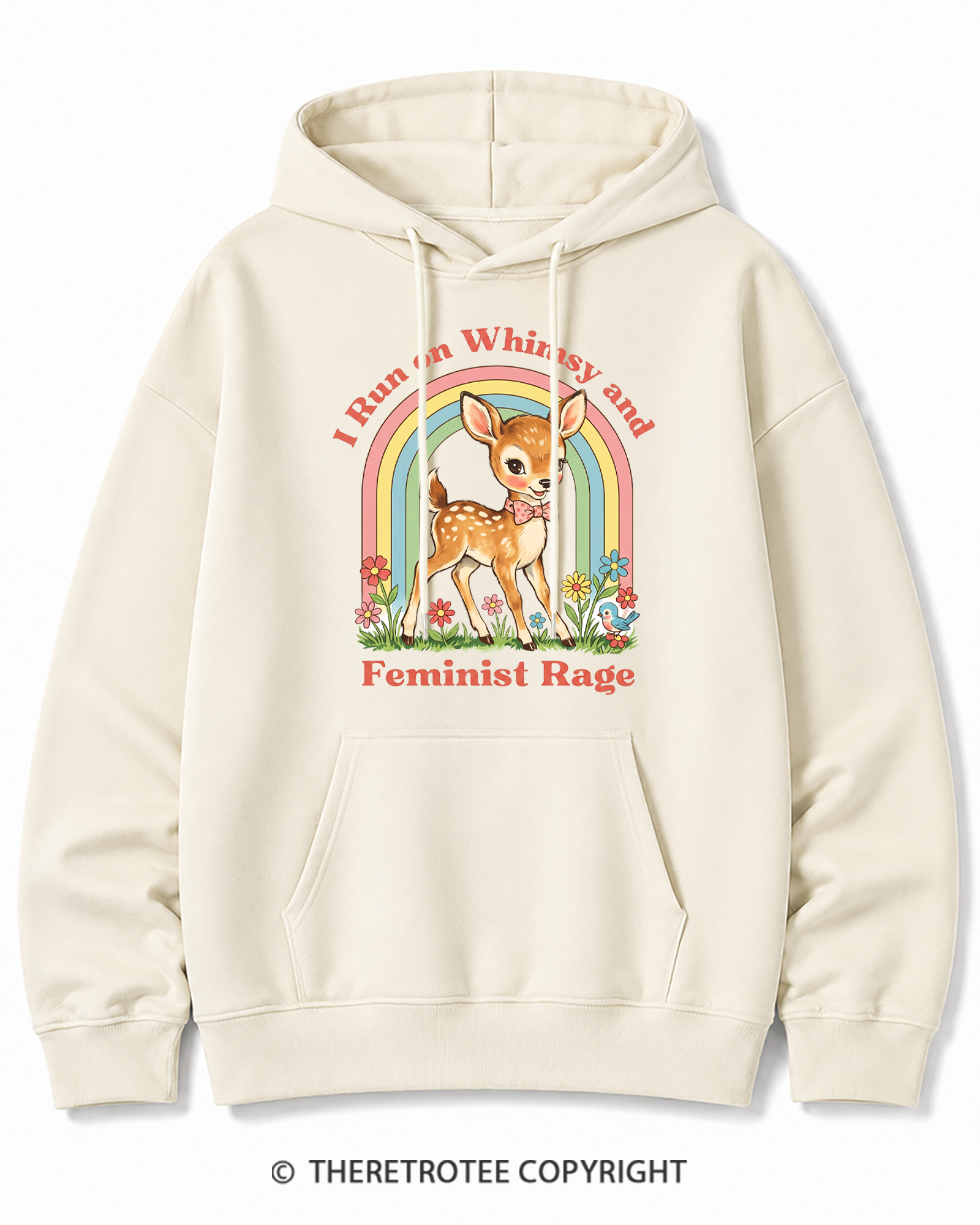TheRetroTee Whimsy and Feminist Rage 1970s Cotton Hoodie