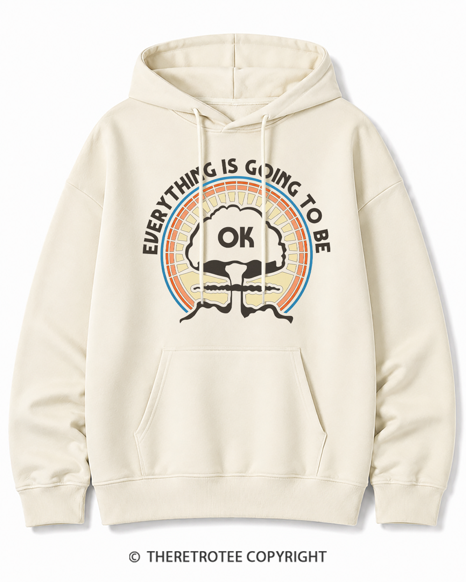 TheRetroTee Everything Is Going to Be Ok Cotton Hoodie