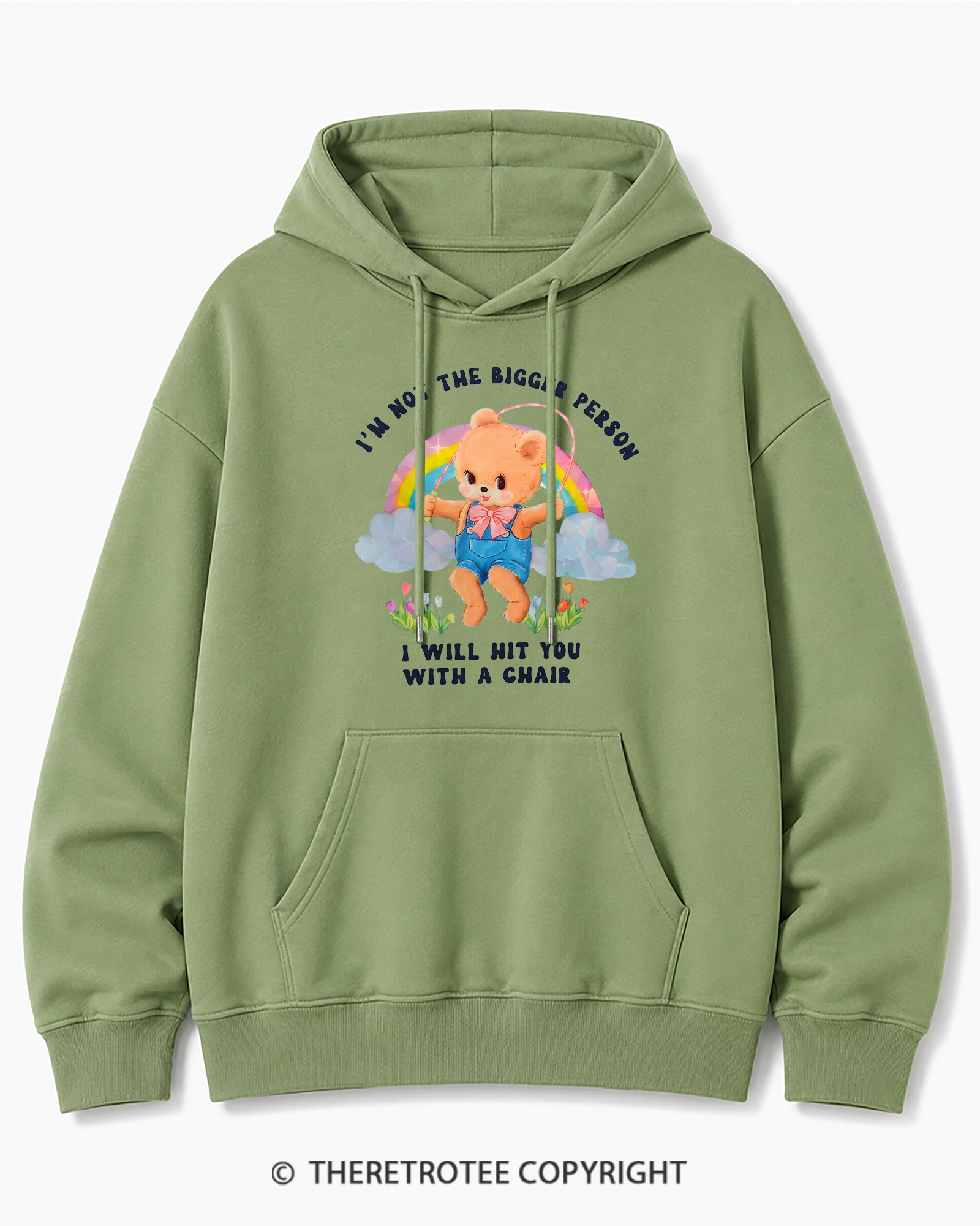 TheRetroTee Not The Bigger Person 1970s Cotton Hoodie
