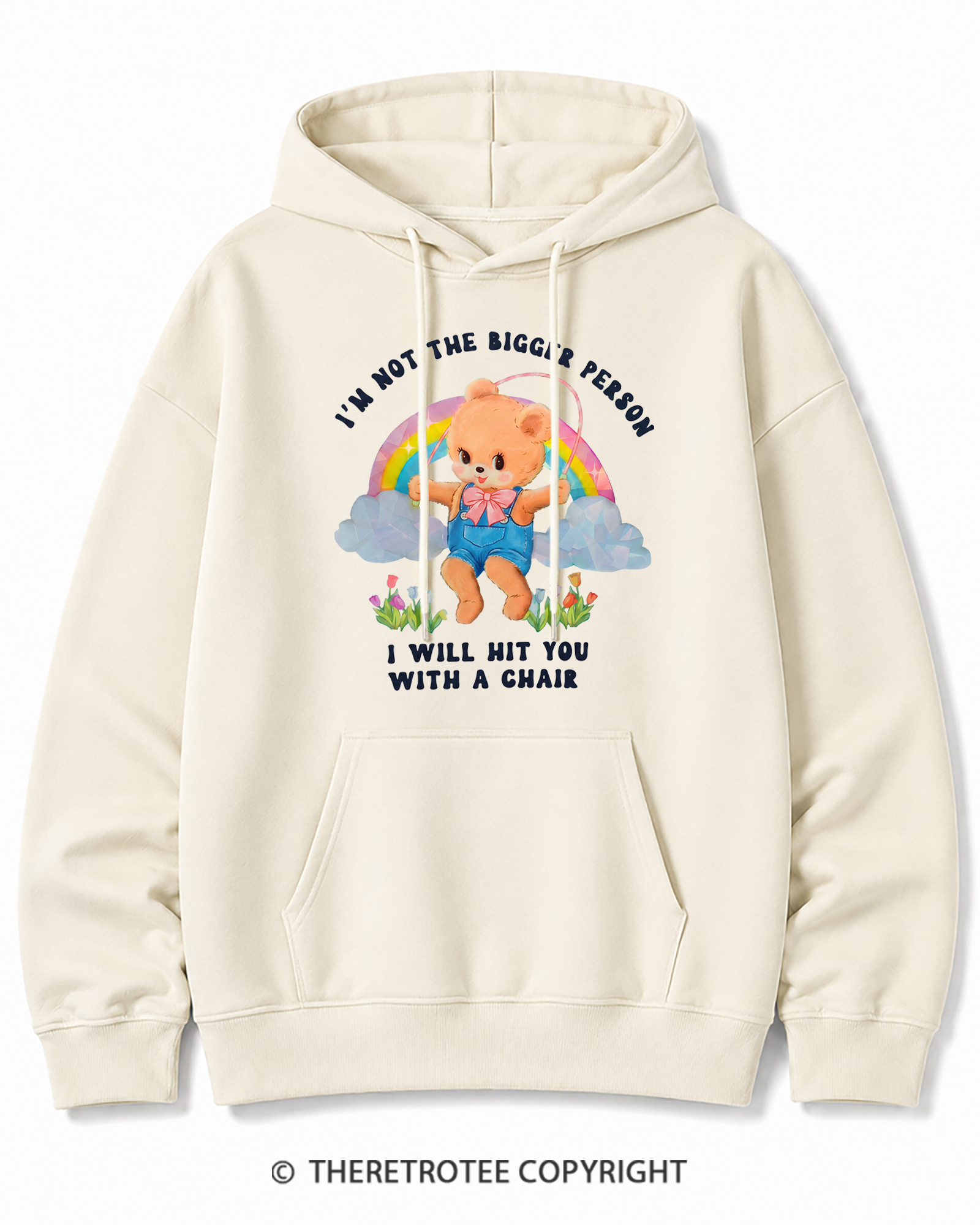 TheRetroTee Not The Bigger Person 1970s Cotton Hoodie