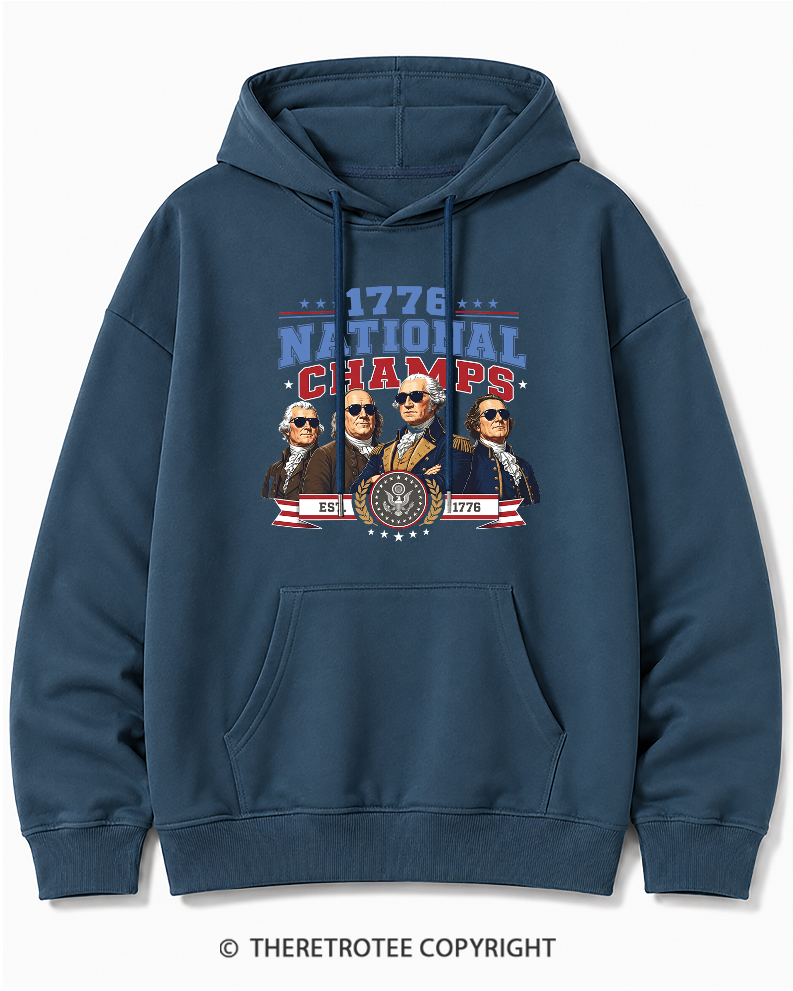 TheRetroTee Funny Founding Fathers 1776 Cotton Hoodie
