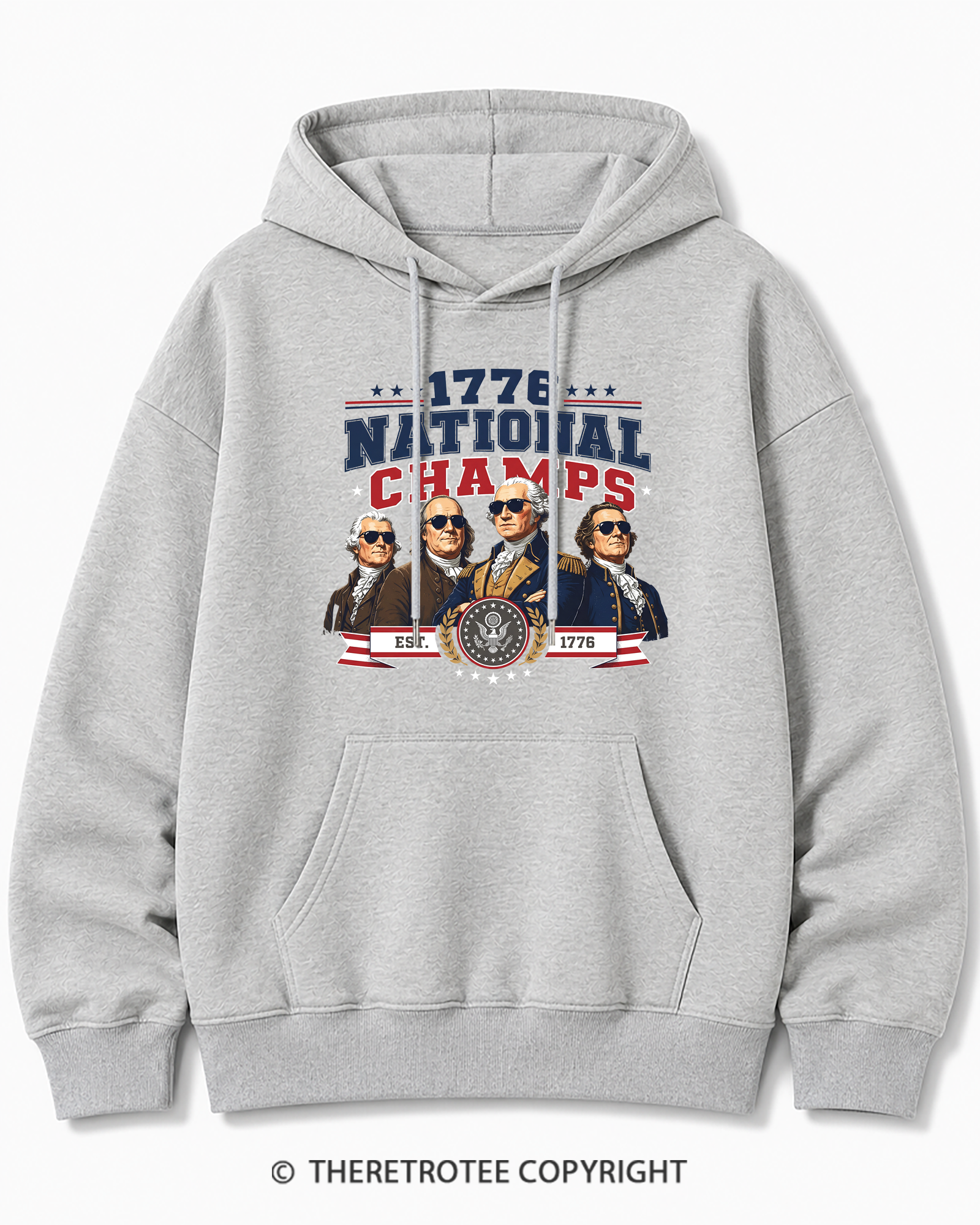 TheRetroTee Funny Founding Fathers 1776 Cotton Hoodie