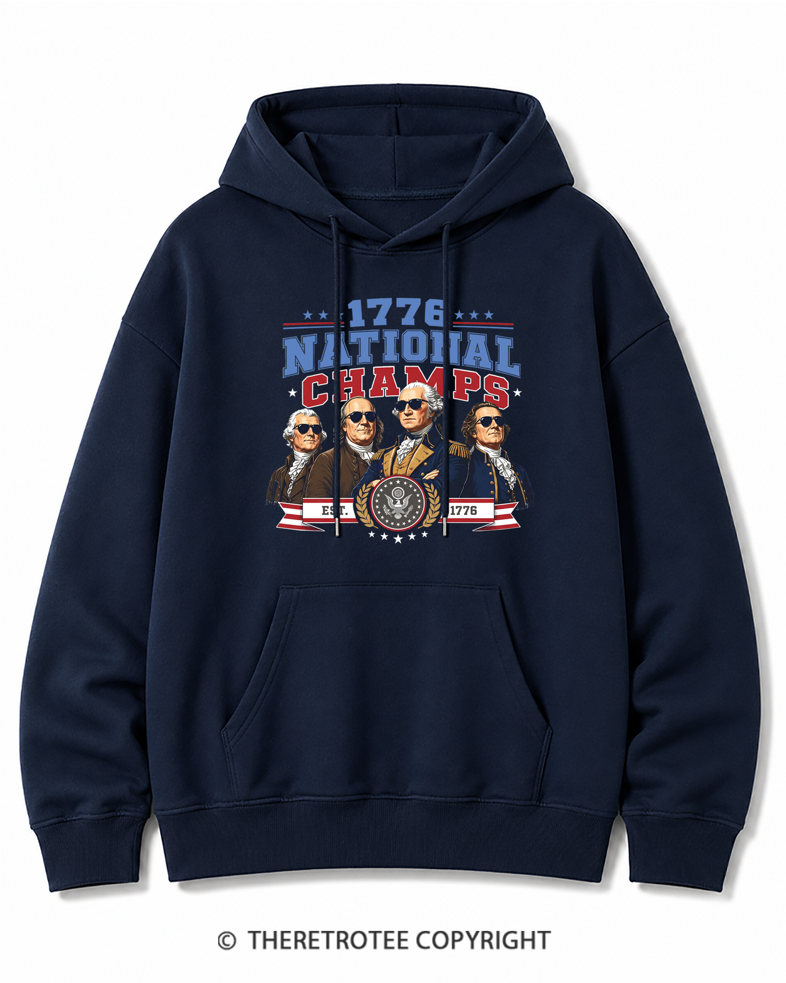 TheRetroTee Funny Founding Fathers 1776 Cotton Hoodie