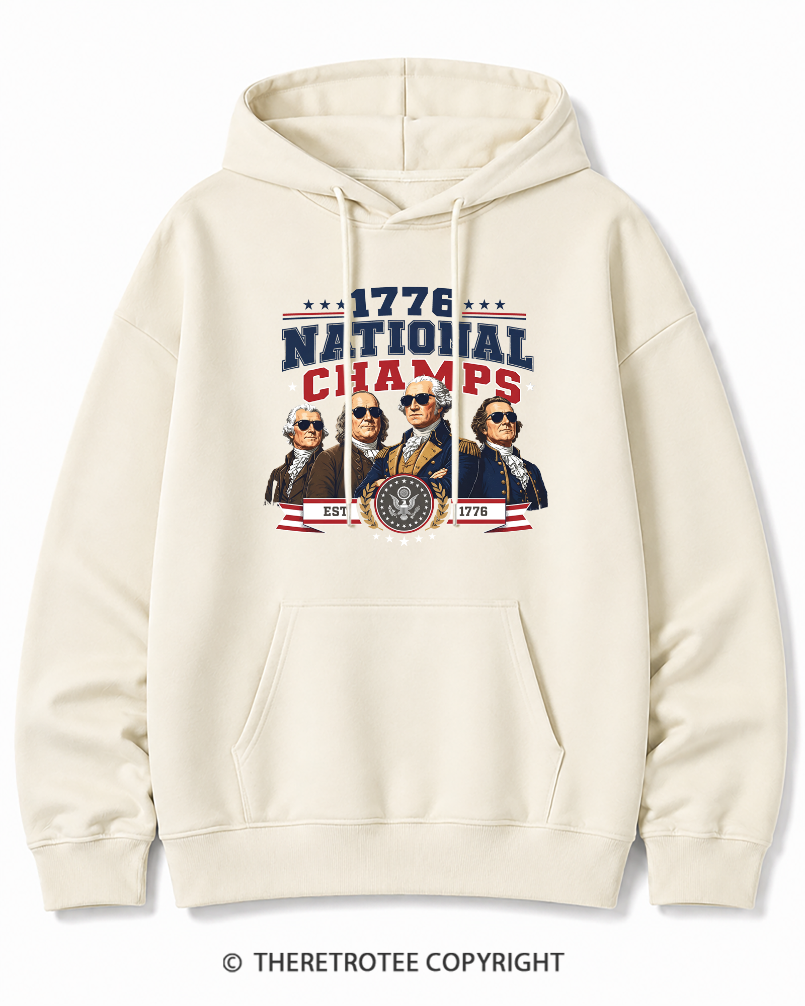 TheRetroTee Funny Founding Fathers 1776 Cotton Hoodie