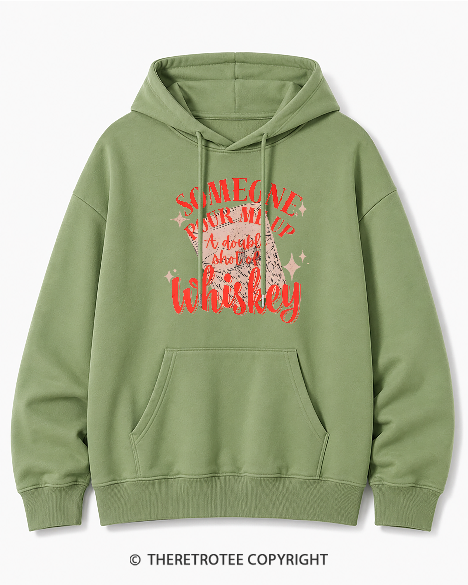 TheRetroTee Pour me a double Whiskey 1970s Cotton Hoodie