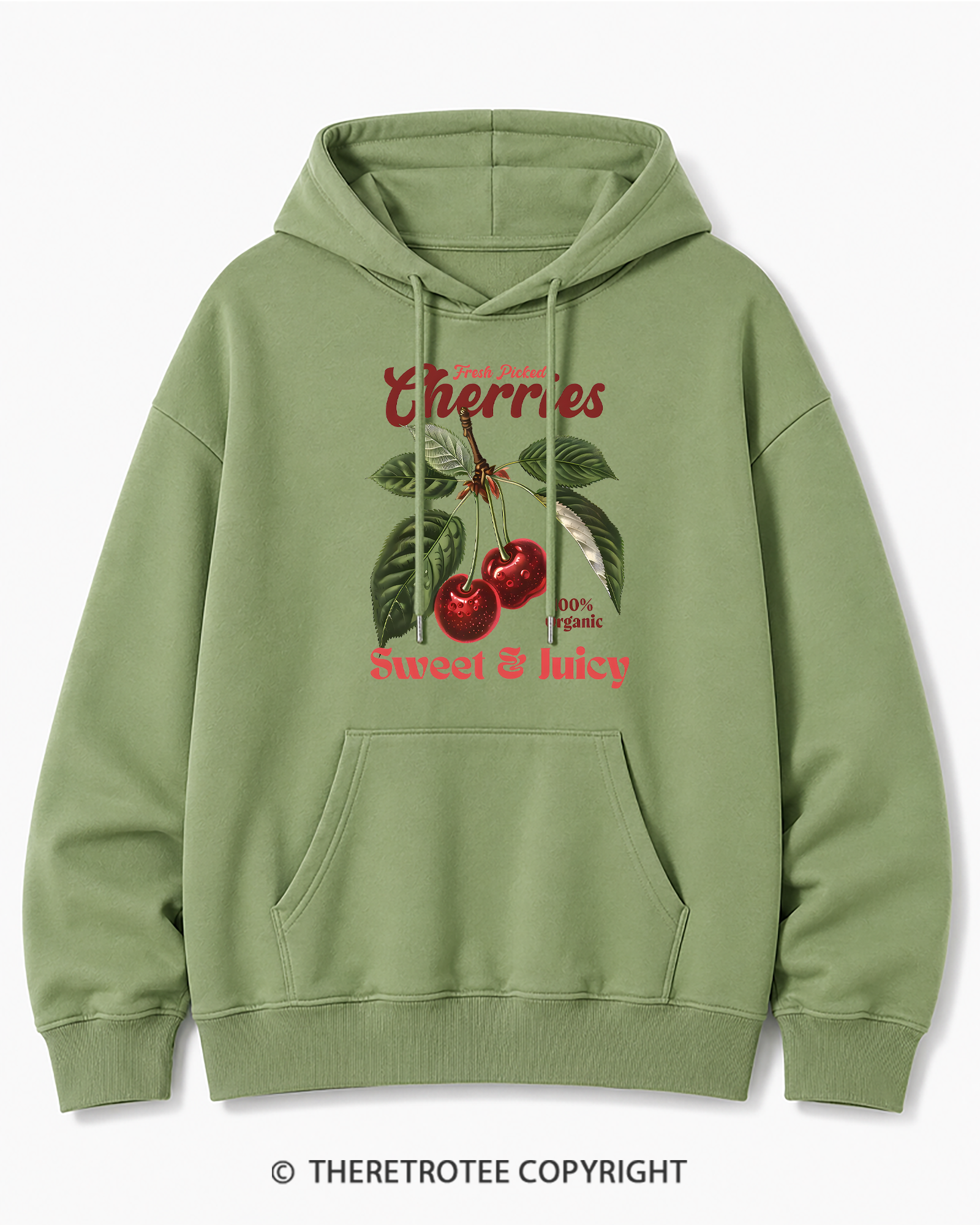 TheRetroTee Vintage Cherry 1950s Cotton Hoodie