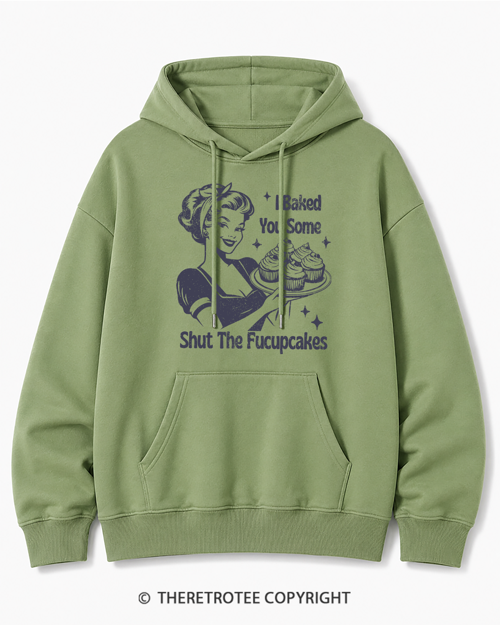 TheRetroTee 1950s Shut The Fucupcakes Cotton Hoodie