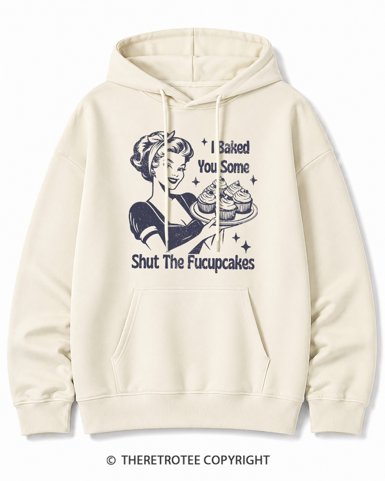 TheRetroTee 1950s Shut The Fucupcakes Cotton Hoodie