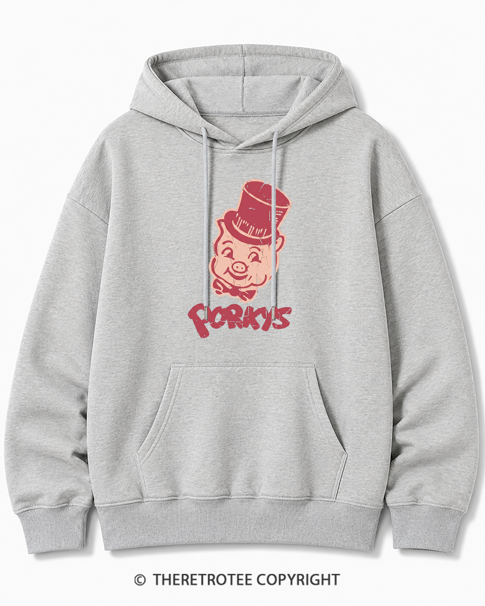 TheRetroTee Classic Whimsical Pig 1950s Cotton Hoodie