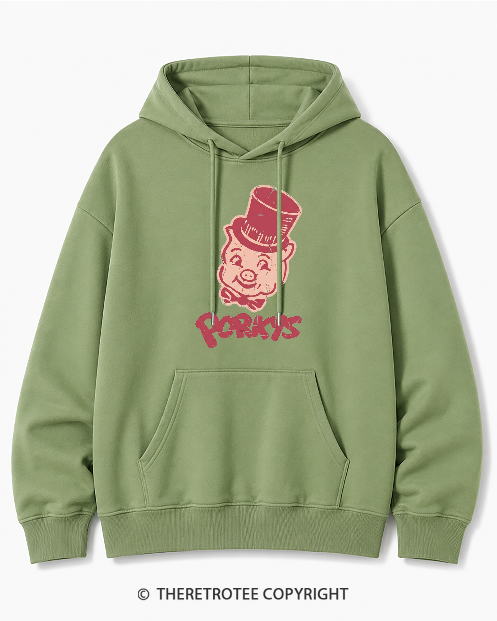 TheRetroTee Classic Whimsical Pig 1950s Cotton Hoodie
