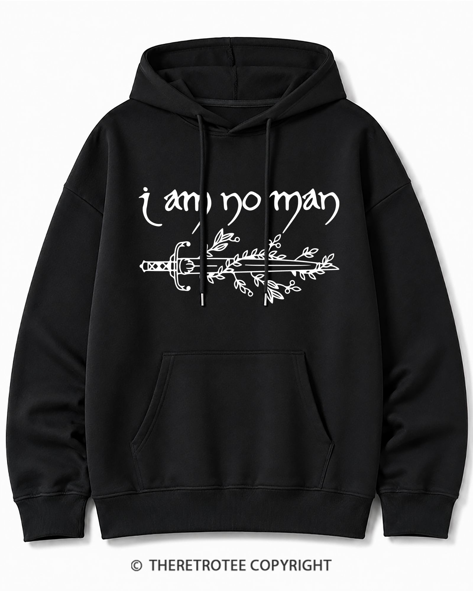 TheRetroTee I Am No Man Cotton Hoodie